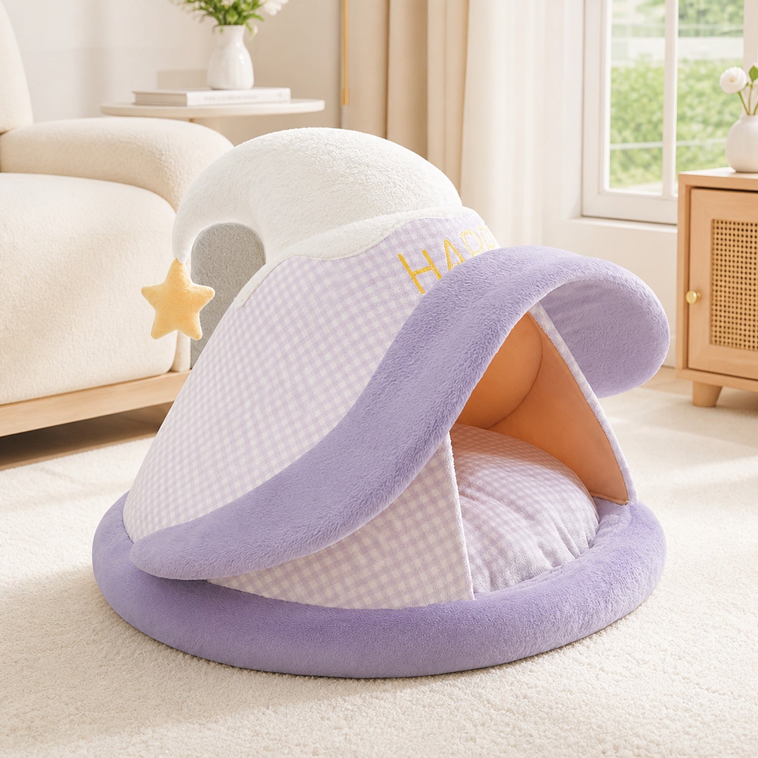 Witch Hat Pet House | Warm Enclosed Bed | Non-Slip Hideaway for Cats & Small Dogs