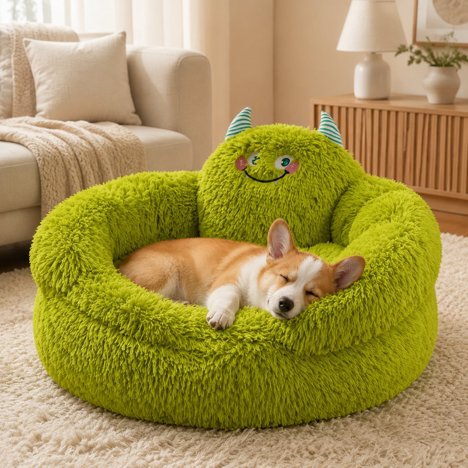 Monster Dog Bed | Plush Warm Nest | Soft Cushion | All-Season Sleeping Mat | Woofing Deals