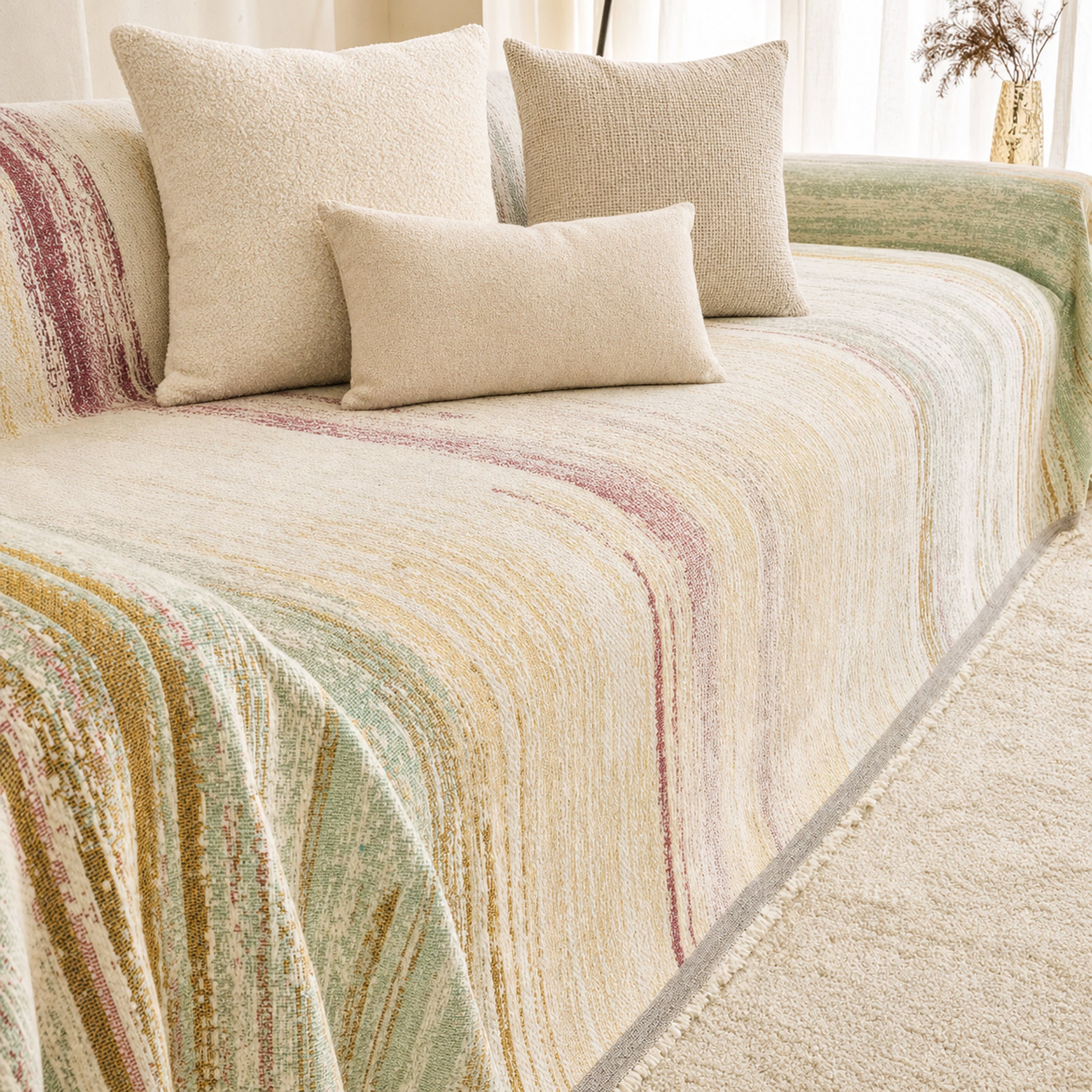 Gradient Chenille Sofa Throw | Soft All-Season | Pet-Friendly Sofa Cover
