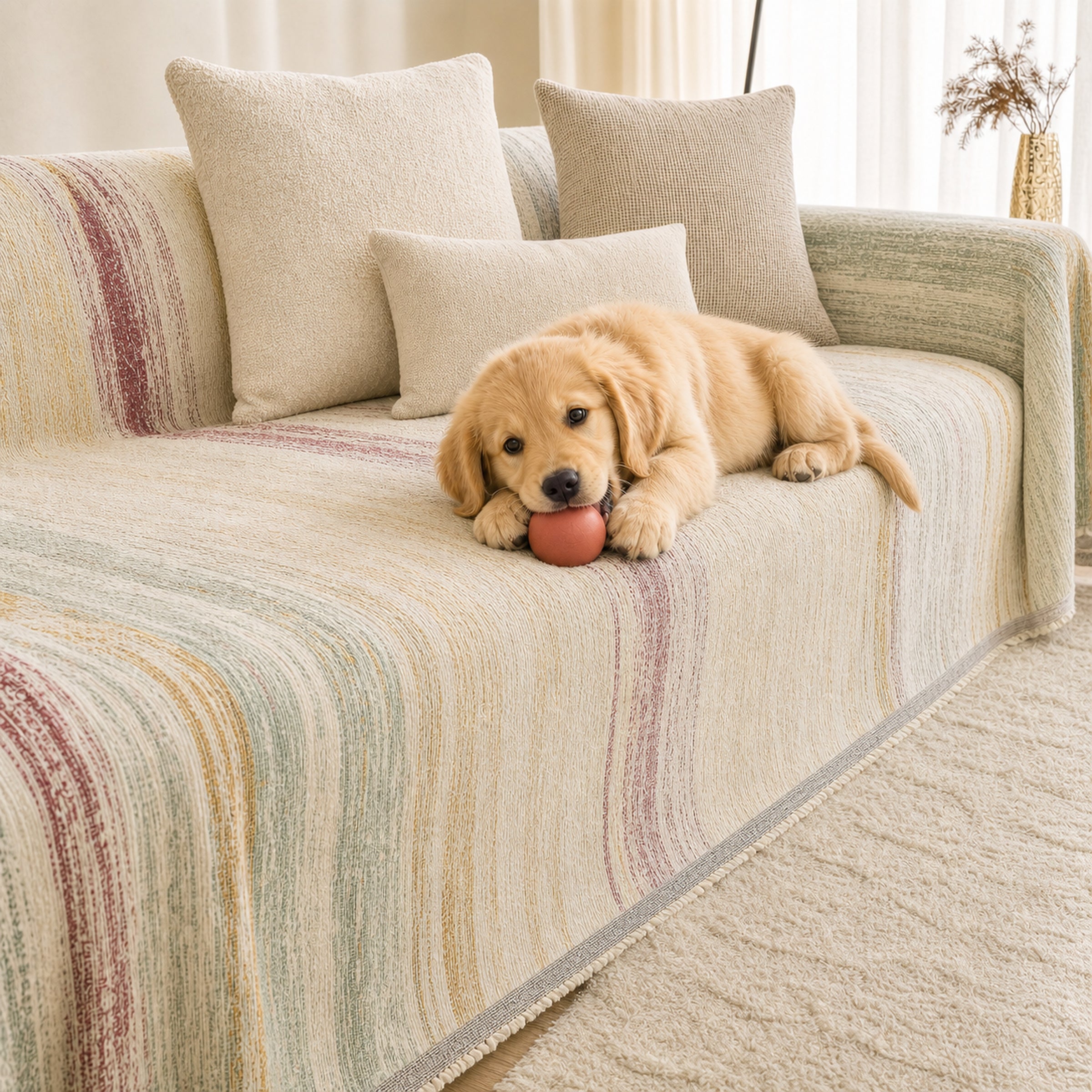Gradient Chenille Sofa Throw | Soft All-Season | Pet-Friendly Sofa Cover