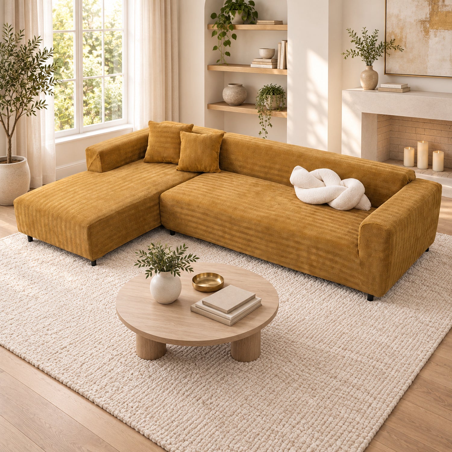 Herringbone Chenille Stretch Sofa Cover | Full-Coverage Scratch-Resistant Pet Protector