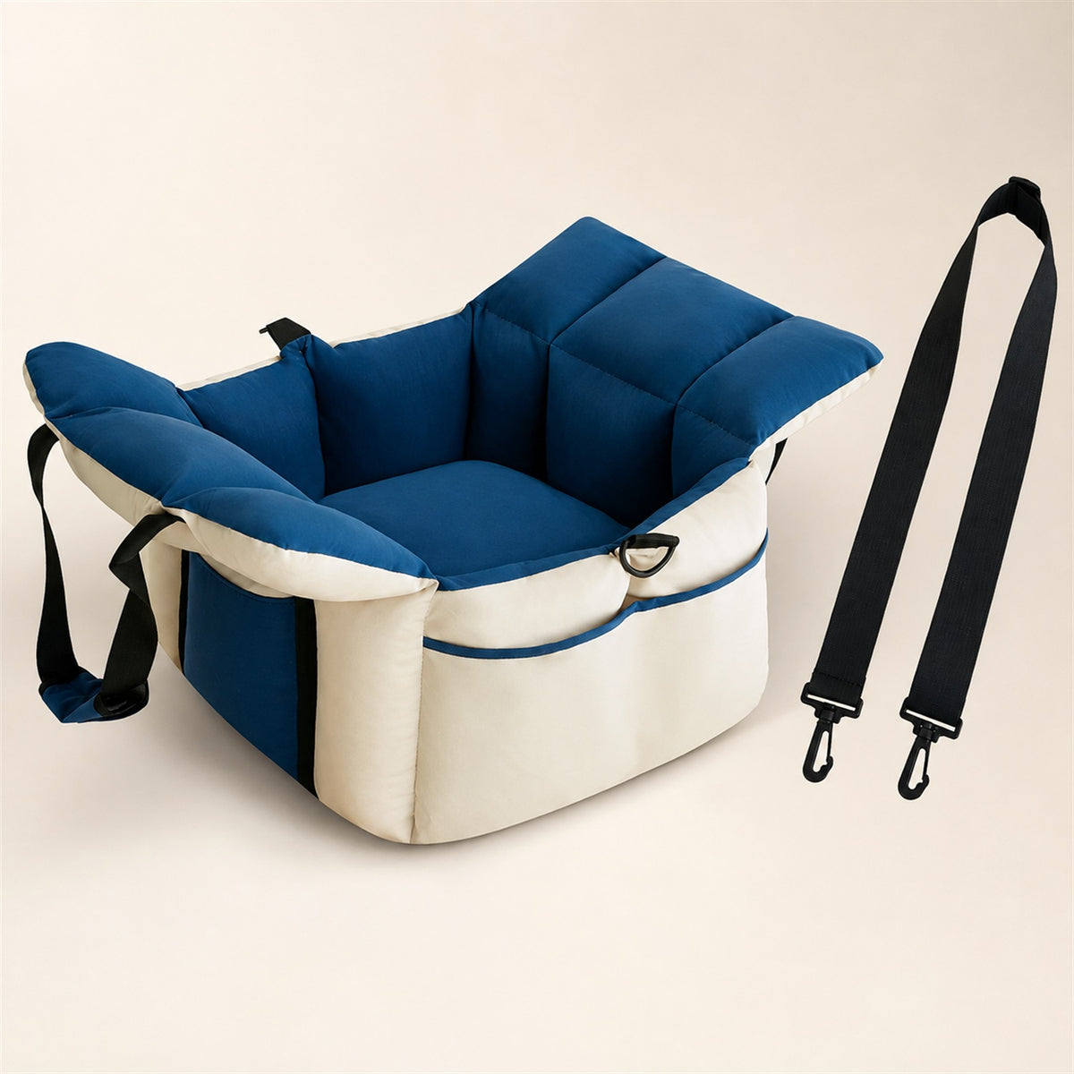 Pet Car Seat & Carry Bag | Travel Bed for Small Dogs & Cats | Adjustable Straps