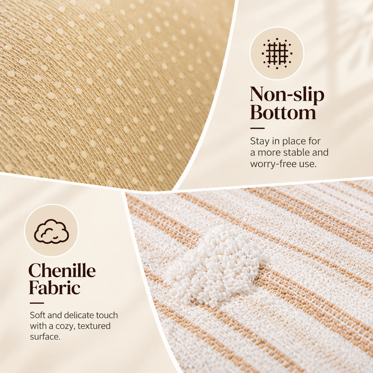 Modern Striped Sofa Cover | Soft Chenille | Non-Slip, Machine Washable