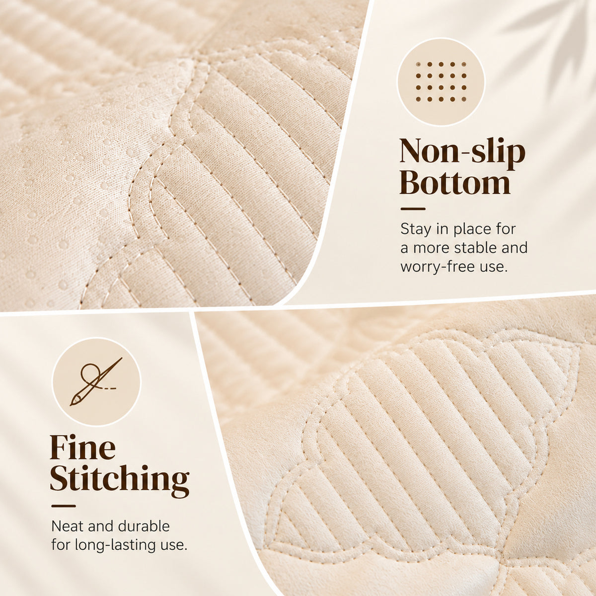 Quilted Sofa Cover | Soft Plush Velvet | Non-Slip, Machine-Washable Sofa Protector