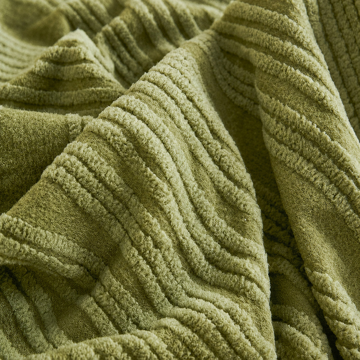Ribbed Jacquard Stretch Sofa Protector | Knitted Fleece Full-Coverage Cover