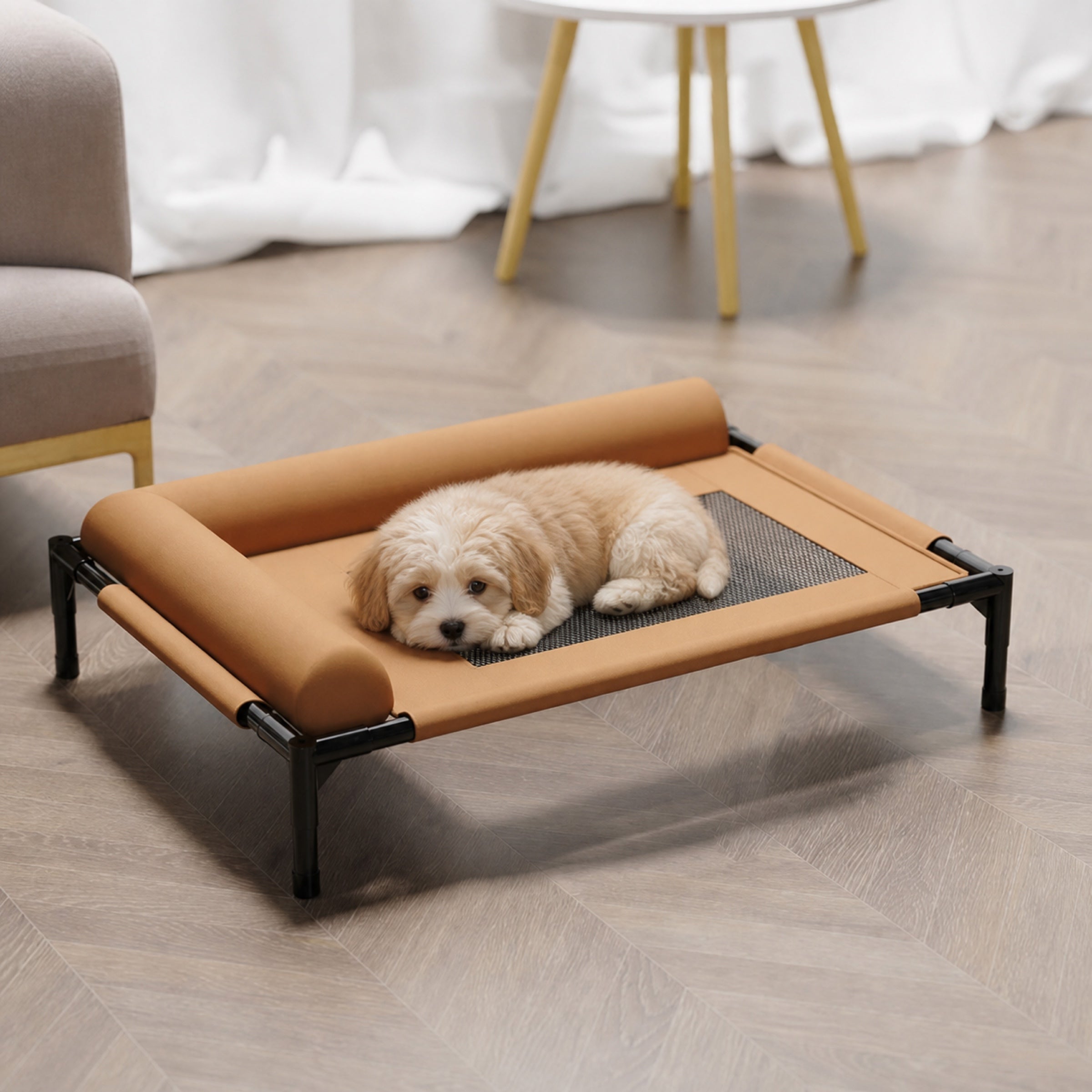 Elevated Dog Bed | Breathable Mesh Raised Cot with Pillow | Woofing Deals