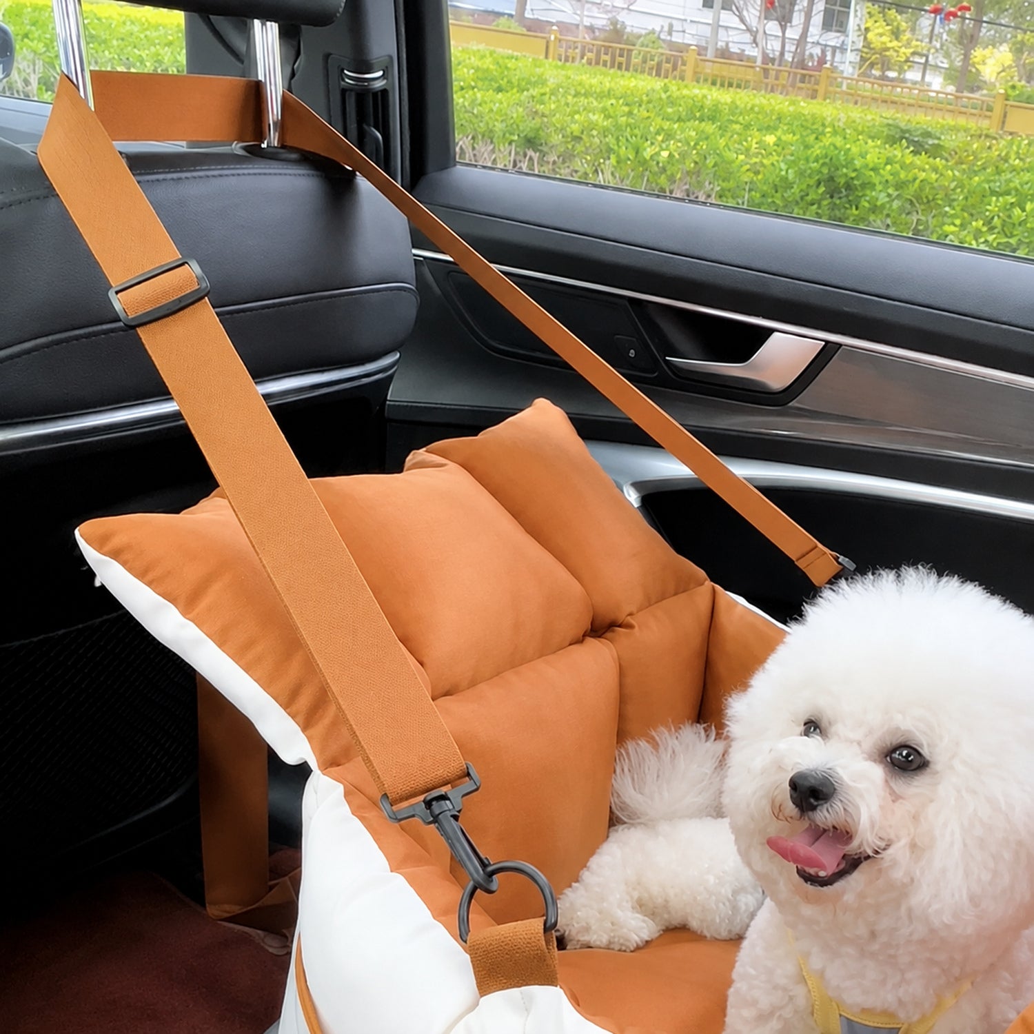 Pet Car Seat & Carry Bag | Travel Bed for Small Dogs & Cats | Adjustable Straps