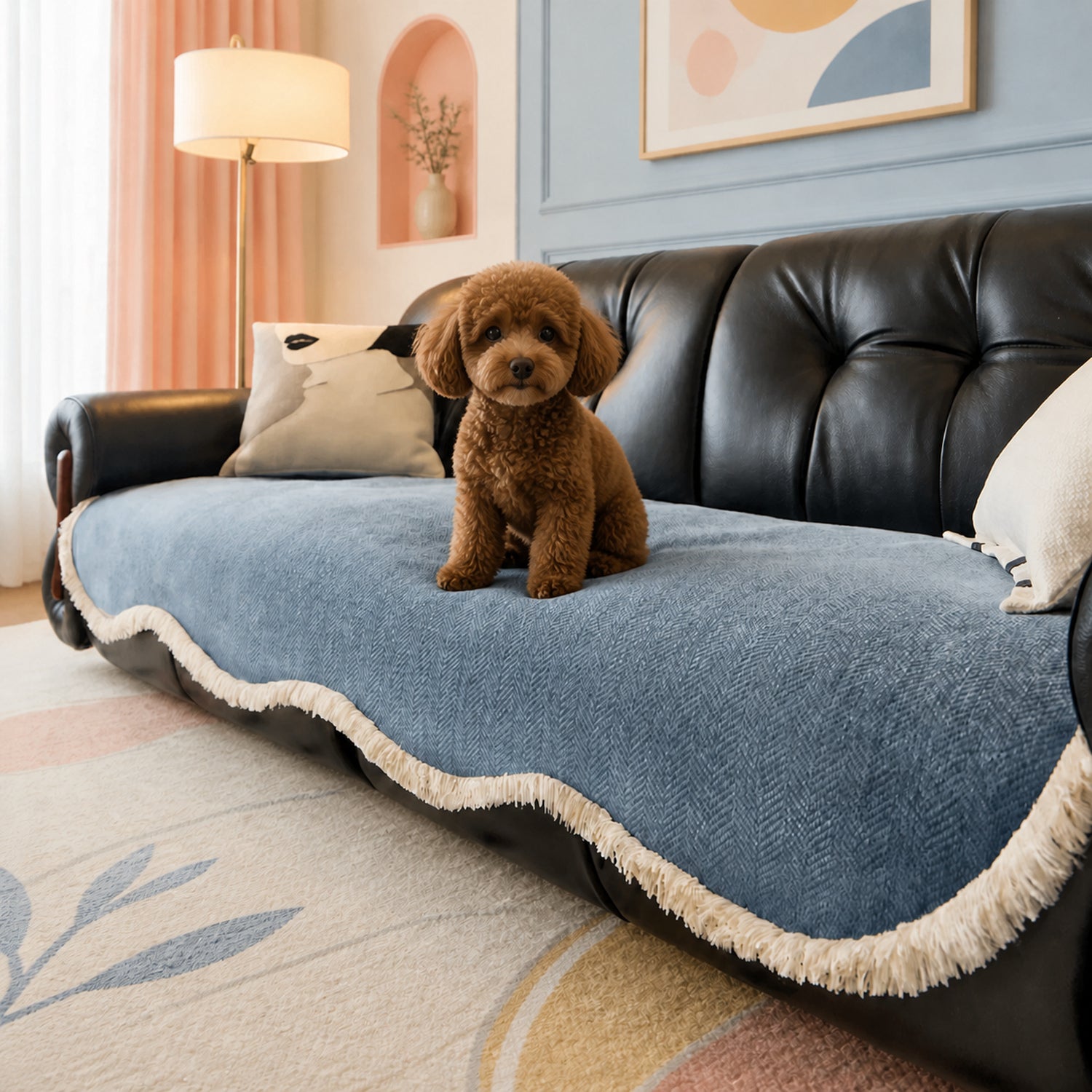 Little Bear Sofa Cover | Chenille Non-Slip Sofa Protector | Machine Washable