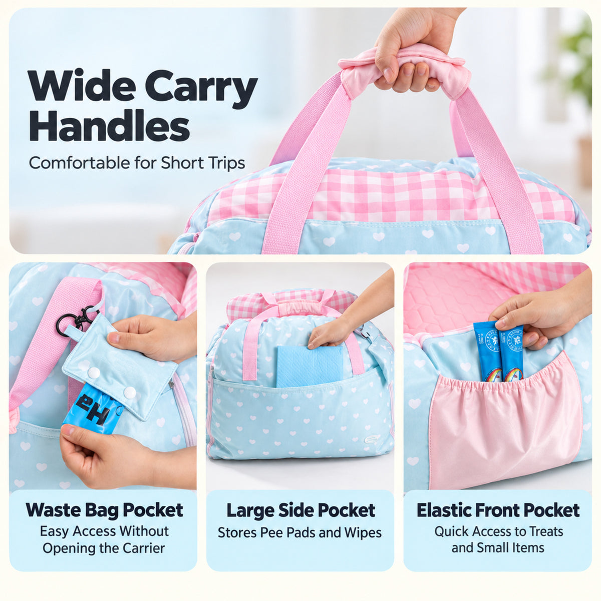 Picnic Day Pet Car Seat & Carrier with Reversible Cooling Cushion