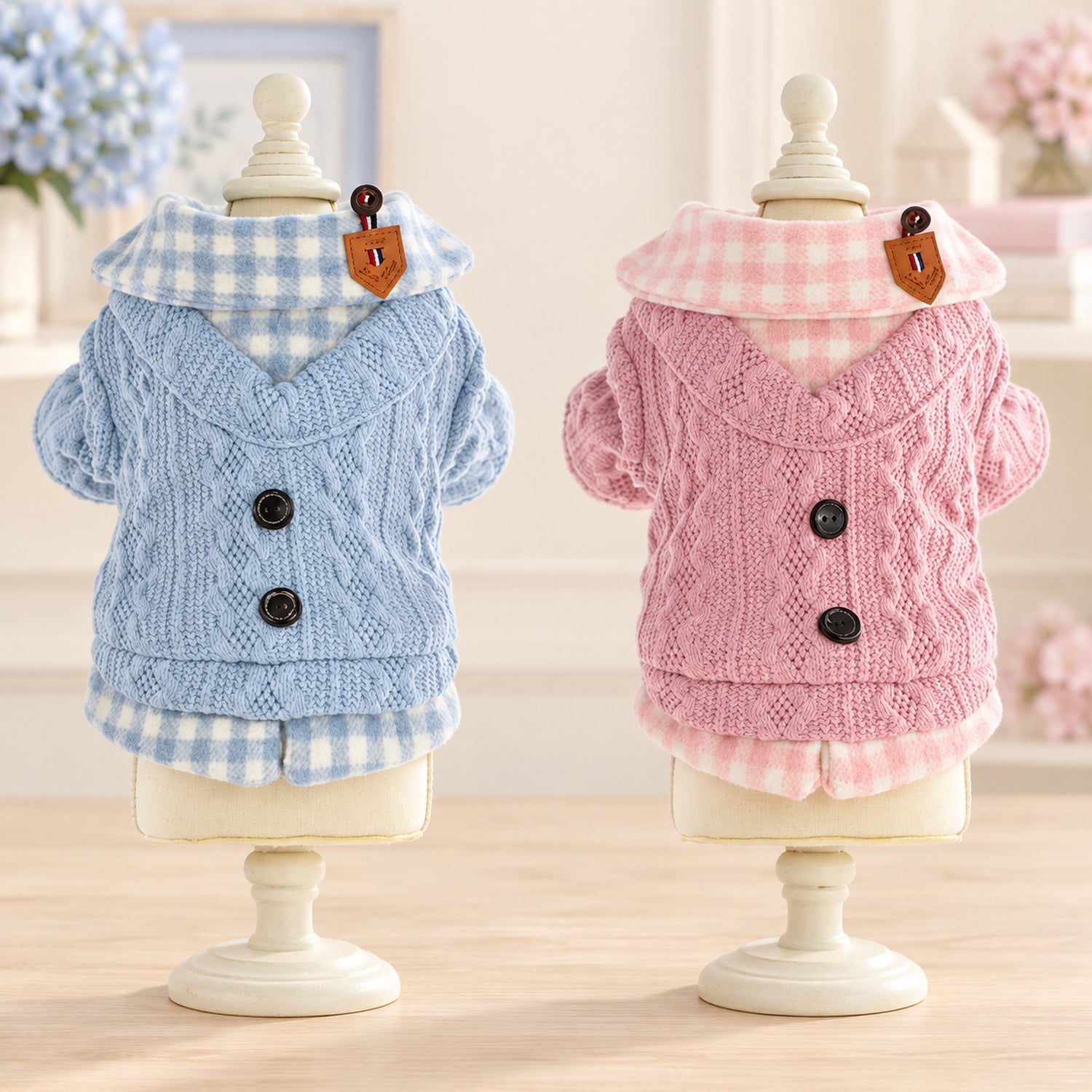 Cosy Check Jumper for Dogs & Cats | Soft Lining | Autumn & Winter