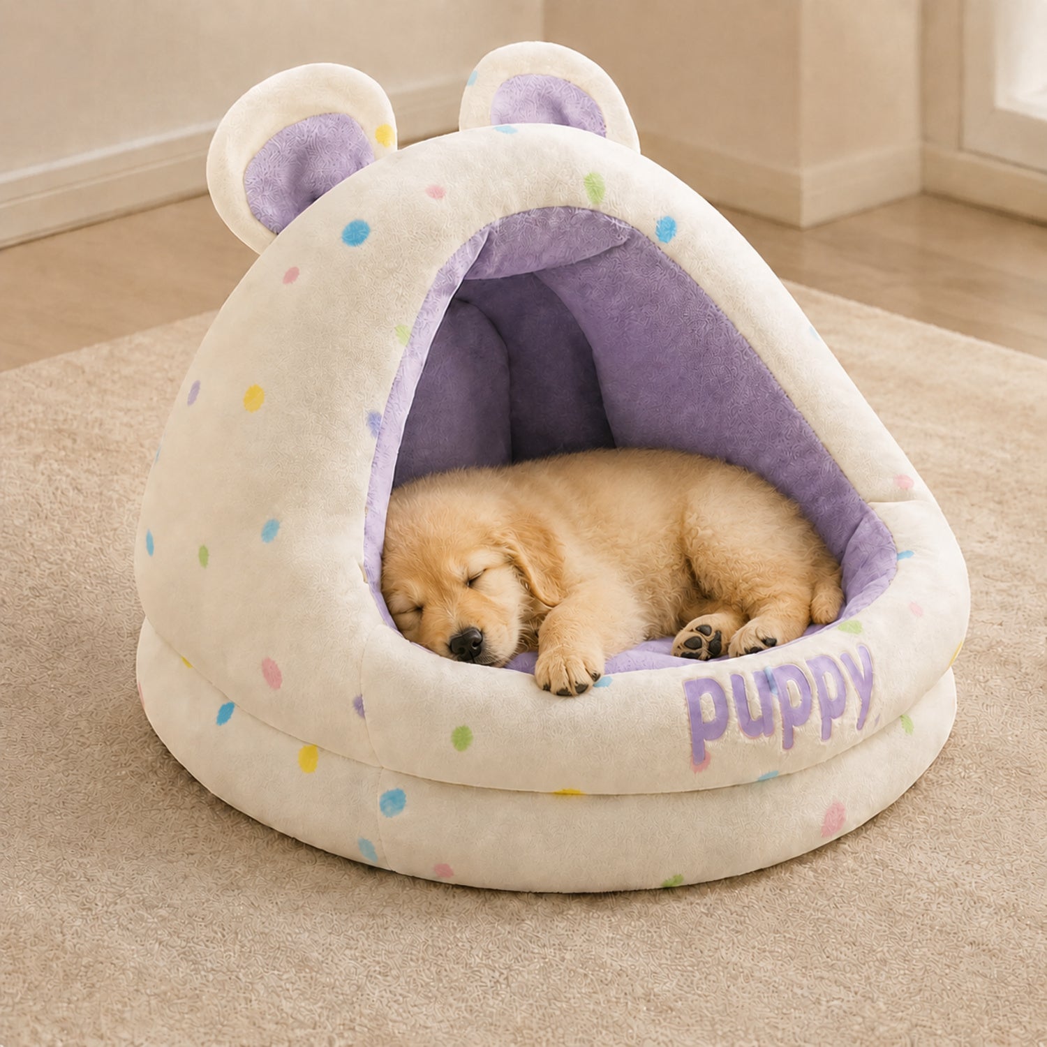 Puppy Pod Pet House | Cosy Bed with Washable Removable Cushion