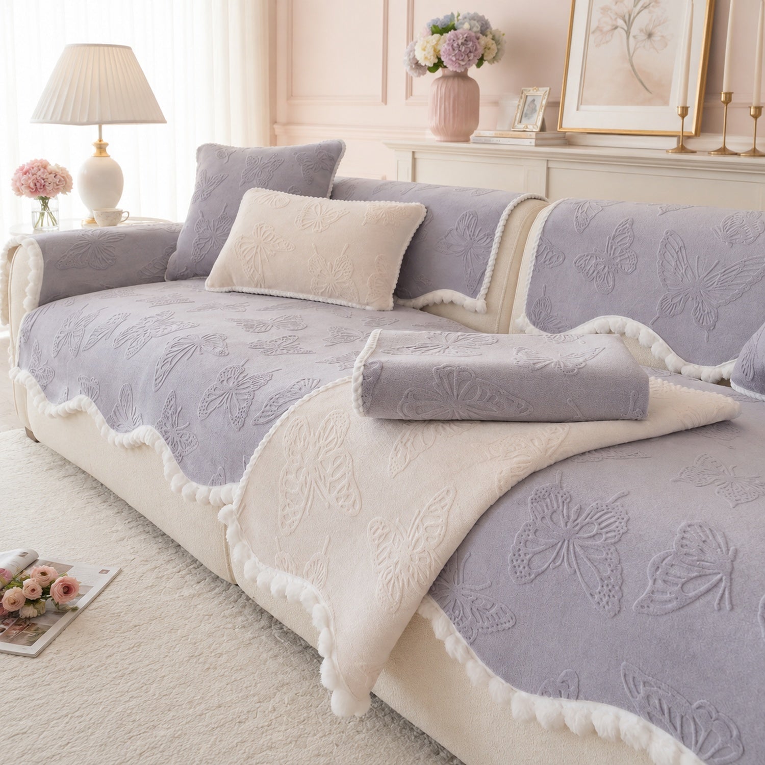 Butterfly Sofa Protector | Soft Non-Slip Washable All-Season Cover
