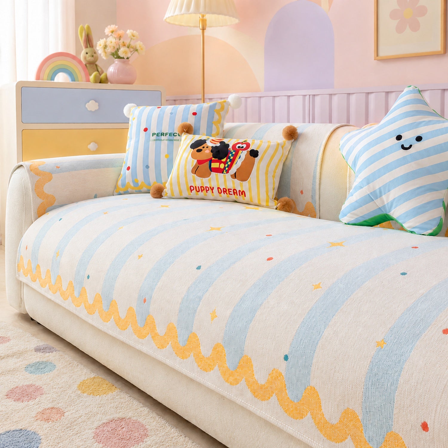 Dreamy Star Sofa Protector | Chenille Non-Slip Machine-Washable All-Season Cover