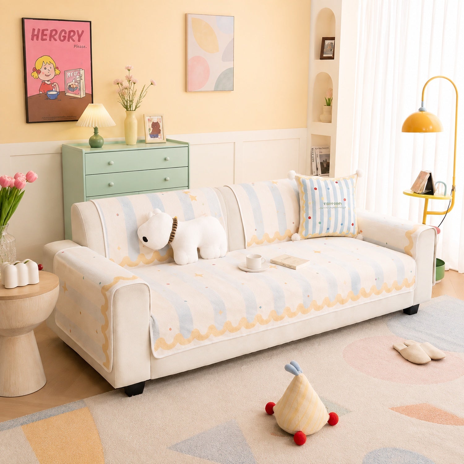Dreamy Star Sofa Protector | Chenille Non-Slip Machine-Washable All-Season Cover