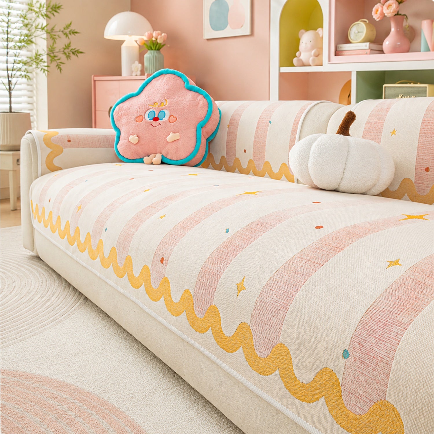 Dreamy Star Sofa Protector | Chenille Non-Slip Machine-Washable All-Season Cover