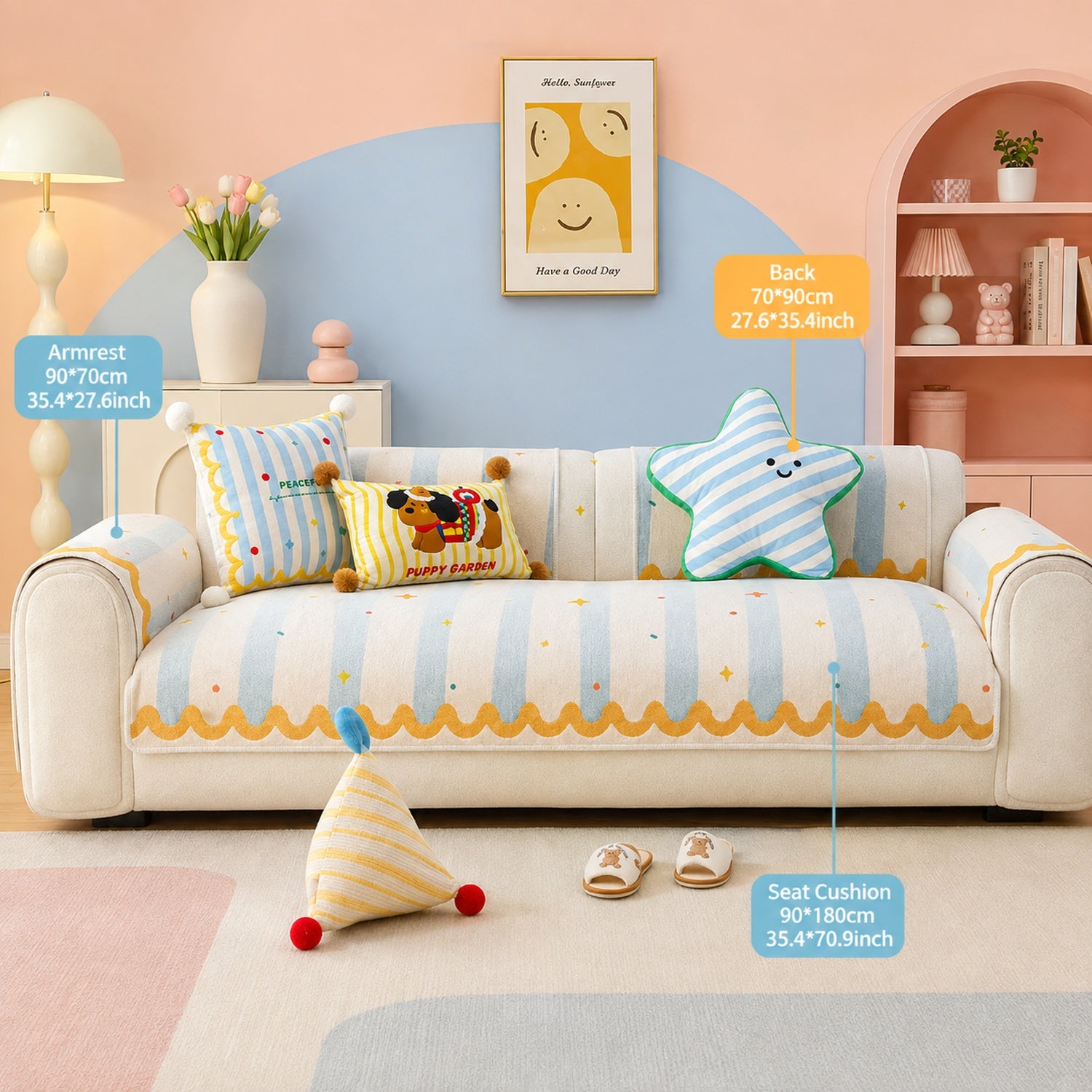 Dreamy Star Sofa Protector | Chenille Non-Slip Machine-Washable All-Season Cover