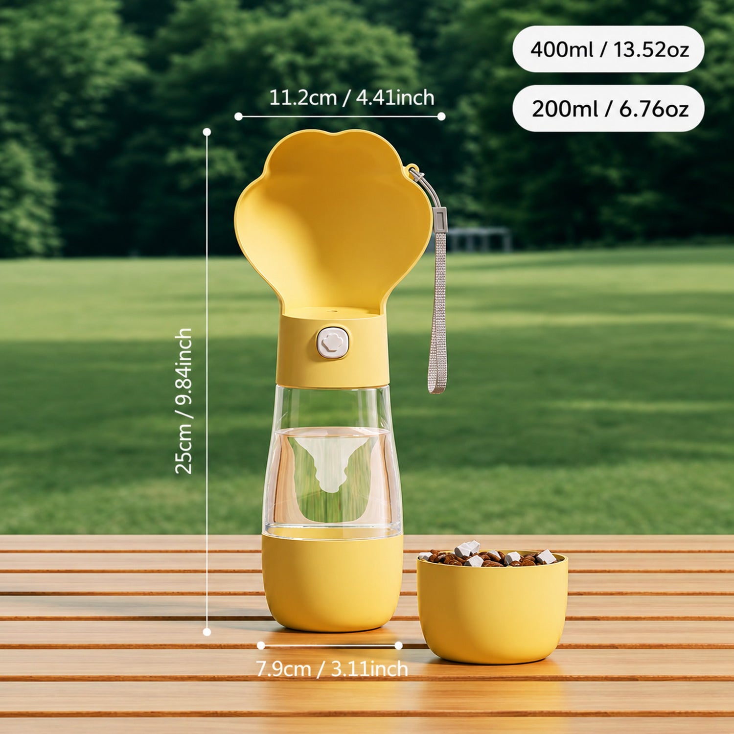 Paw-Shaped Dog Water Bottle | Leak-Resistant Travel Bowl | Water Return Lock