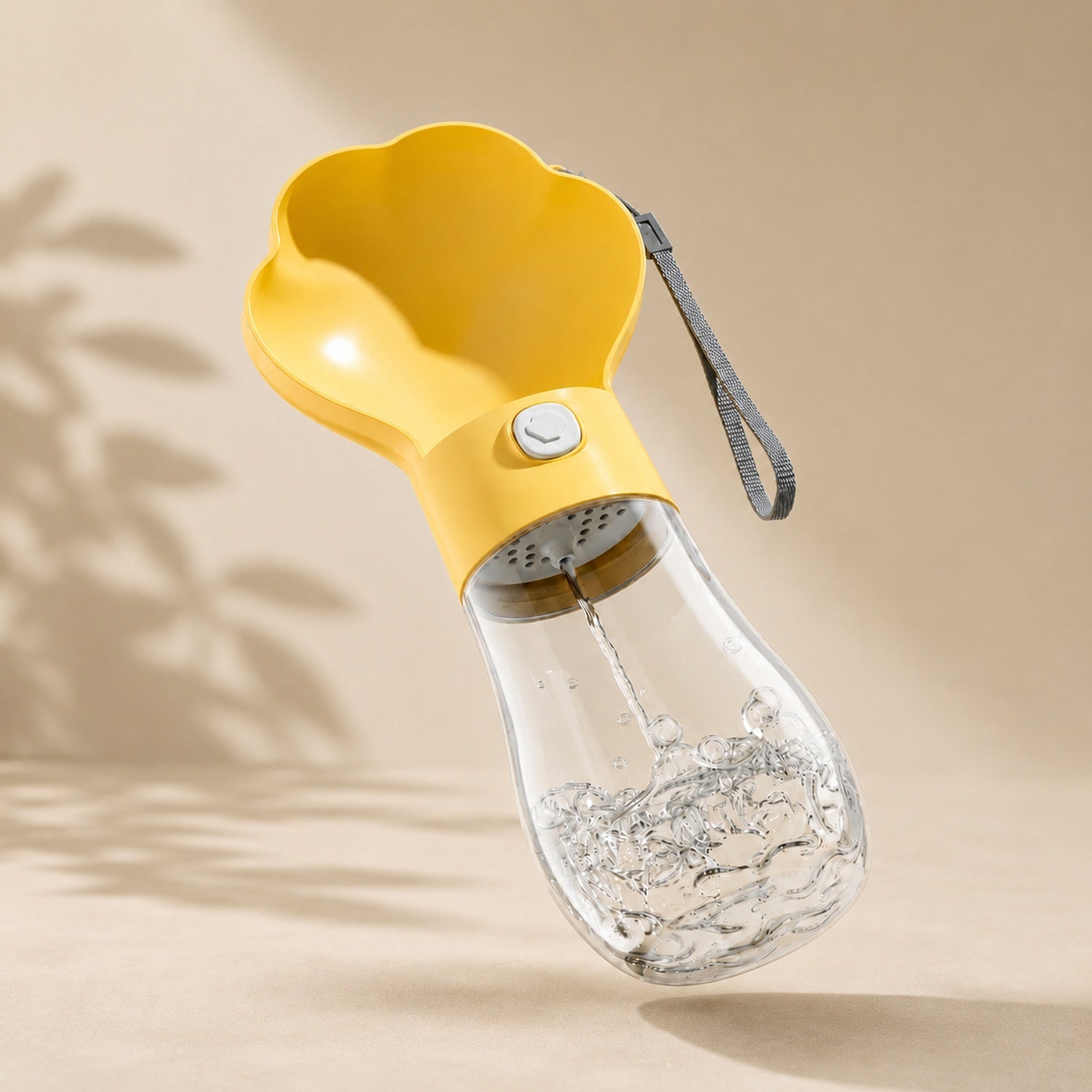 Paw-Shaped Dog Water Bottle | Leak-Resistant Travel Bowl | Water Return Lock