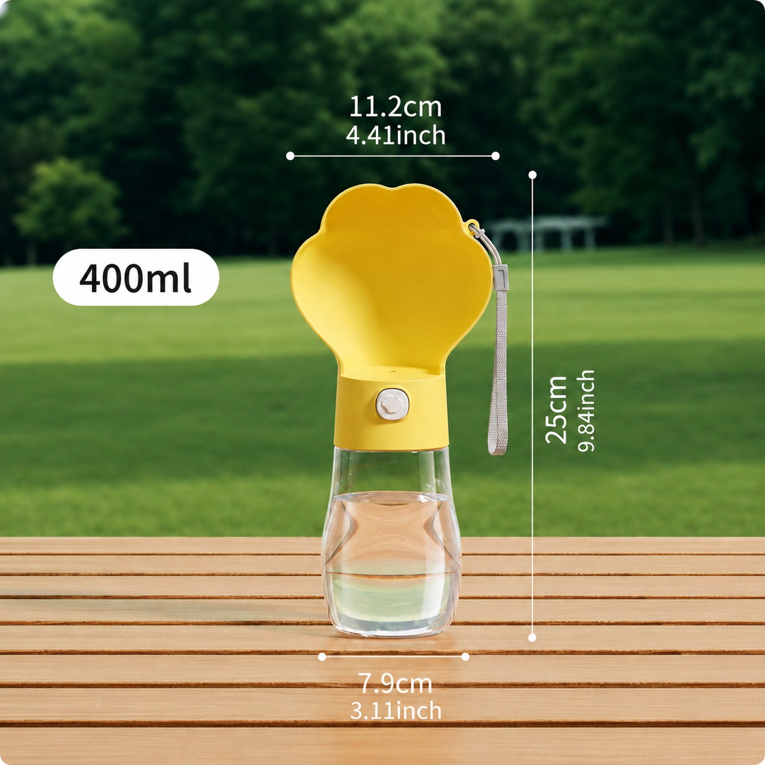 Paw-Shaped Dog Water Bottle | Leak-Resistant Travel Bowl | Water Return Lock