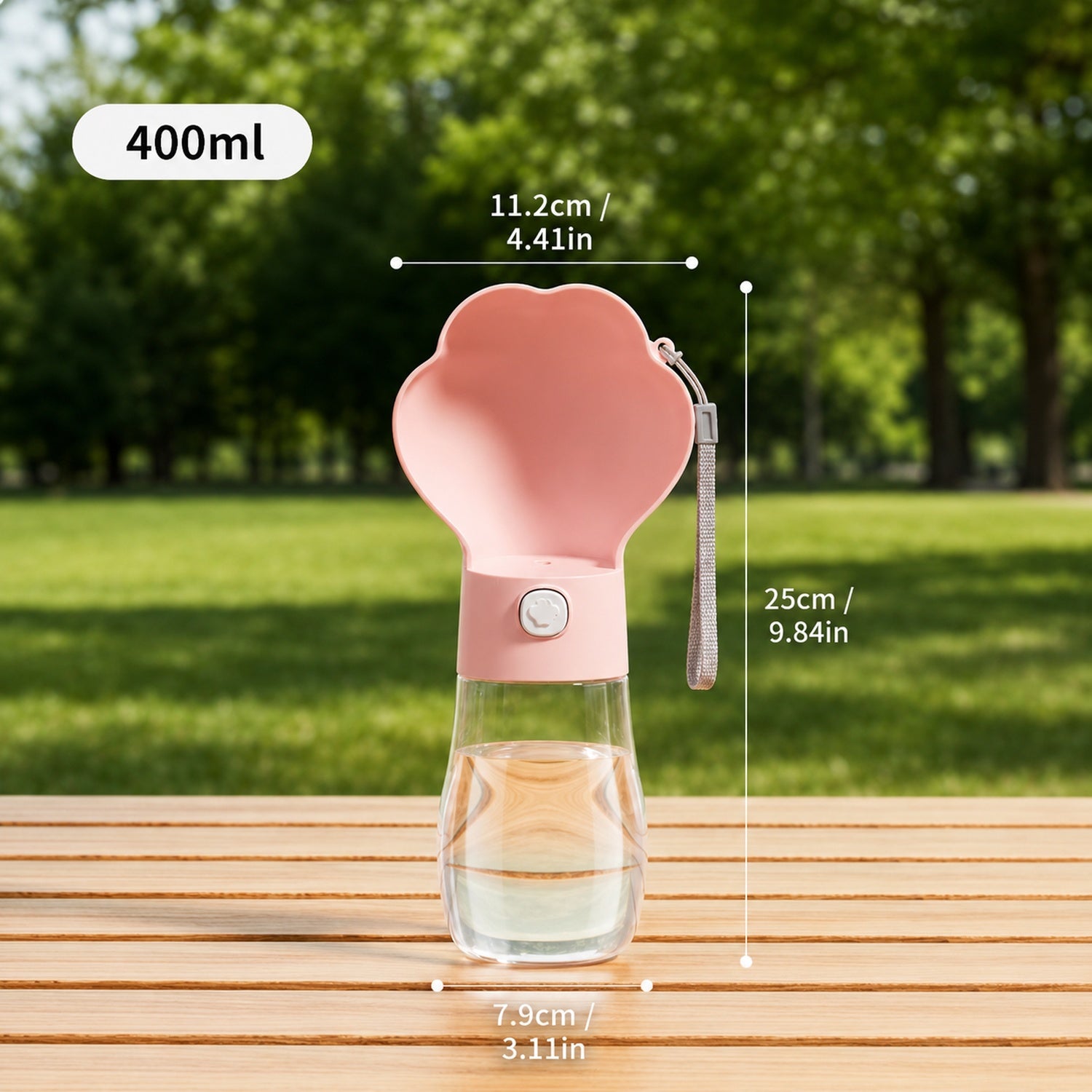 Paw-Shaped Dog Water Bottle | Leak-Resistant Travel Bowl | Water Return Lock