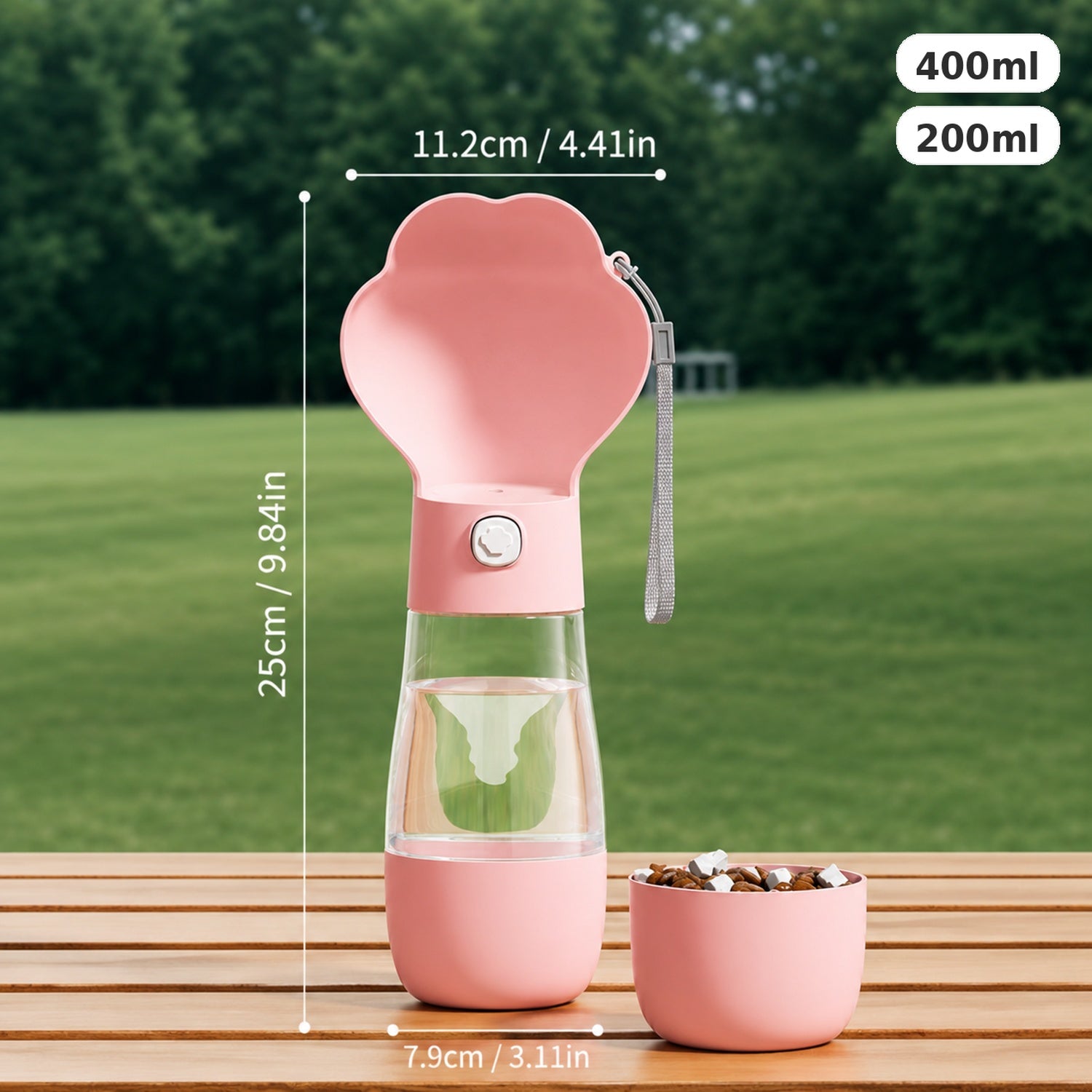 Paw-Shaped Dog Water Bottle | Leak-Resistant Travel Bowl | Water Return Lock