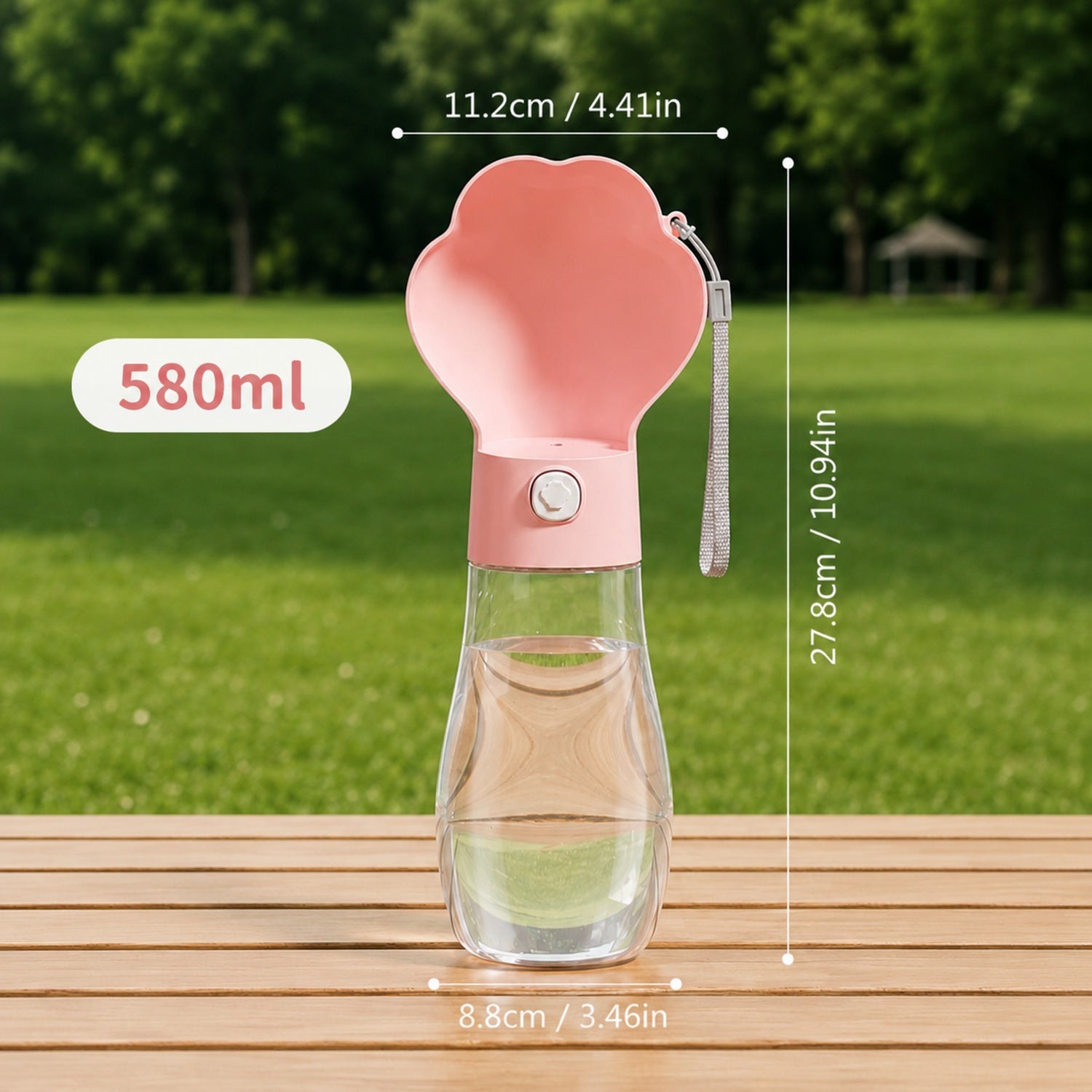 Paw-Shaped Dog Water Bottle | Leak-Resistant Travel Bowl | Water Return Lock
