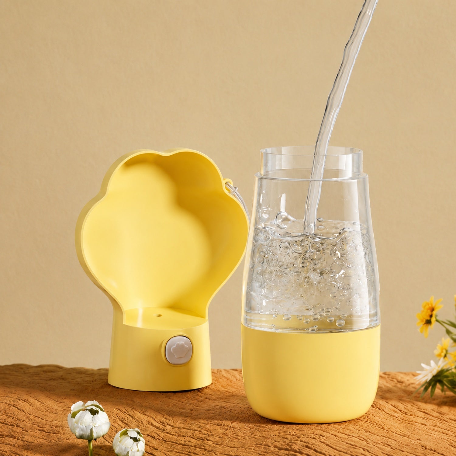 Paw-Shaped Dog Water Bottle | Leak-Resistant Travel Bowl | Water Return Lock
