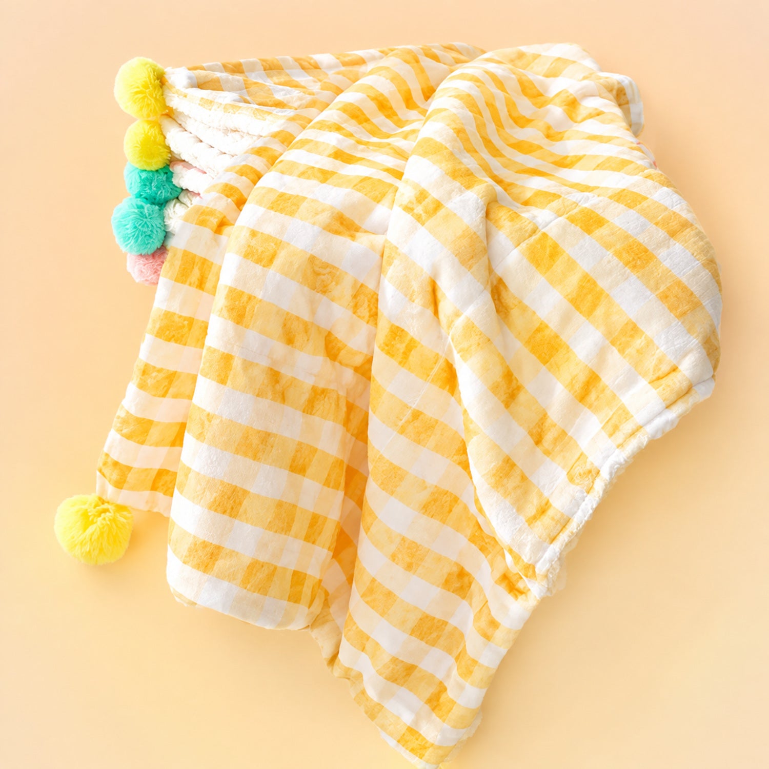 Gingham Sherpa-Style Pet Blanket | Double-Layer Winter Mat for Dogs & Cats