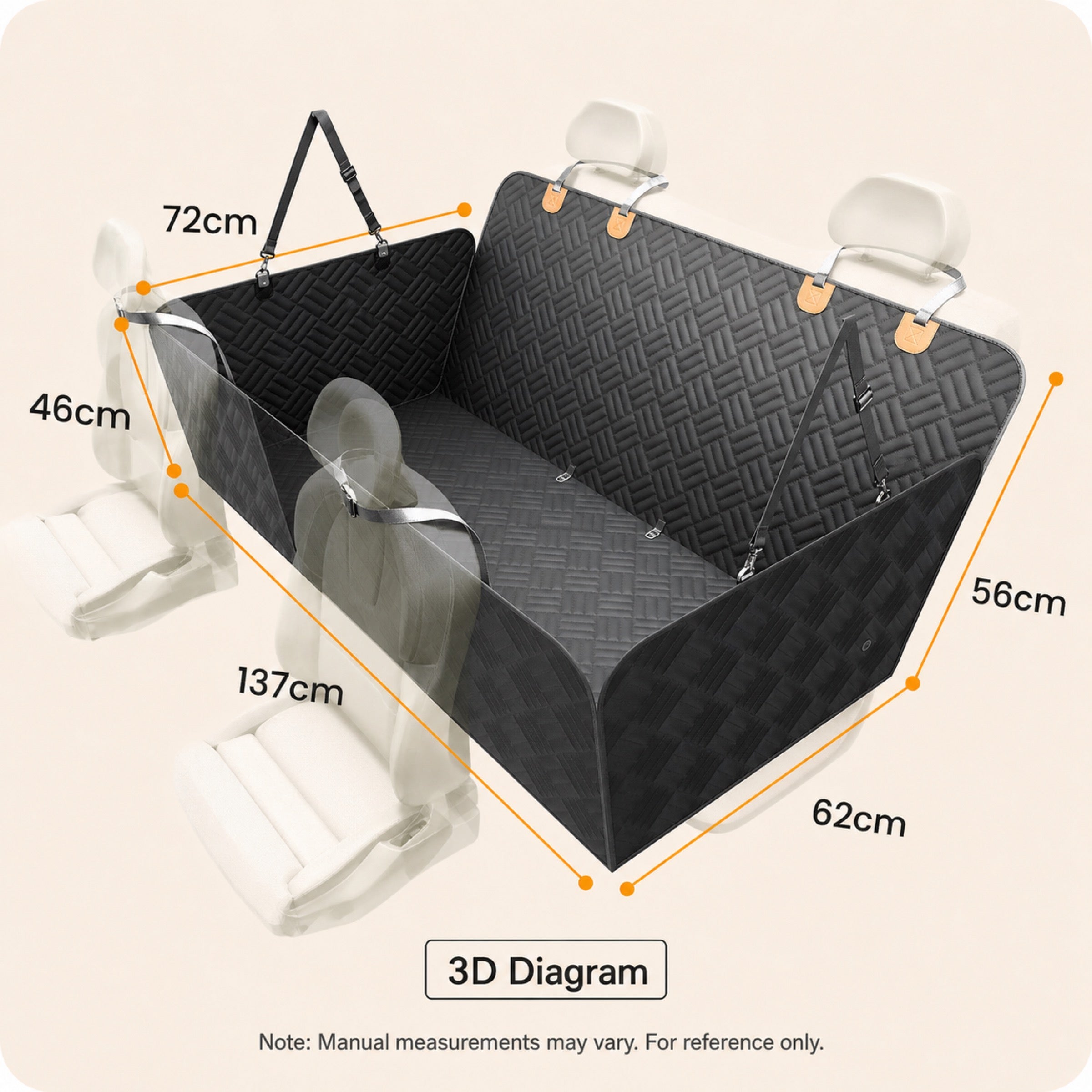 Dog Car Seat Extender Cover | Water-Resistant PU Leather for Large Dogs | Scratch-Proof