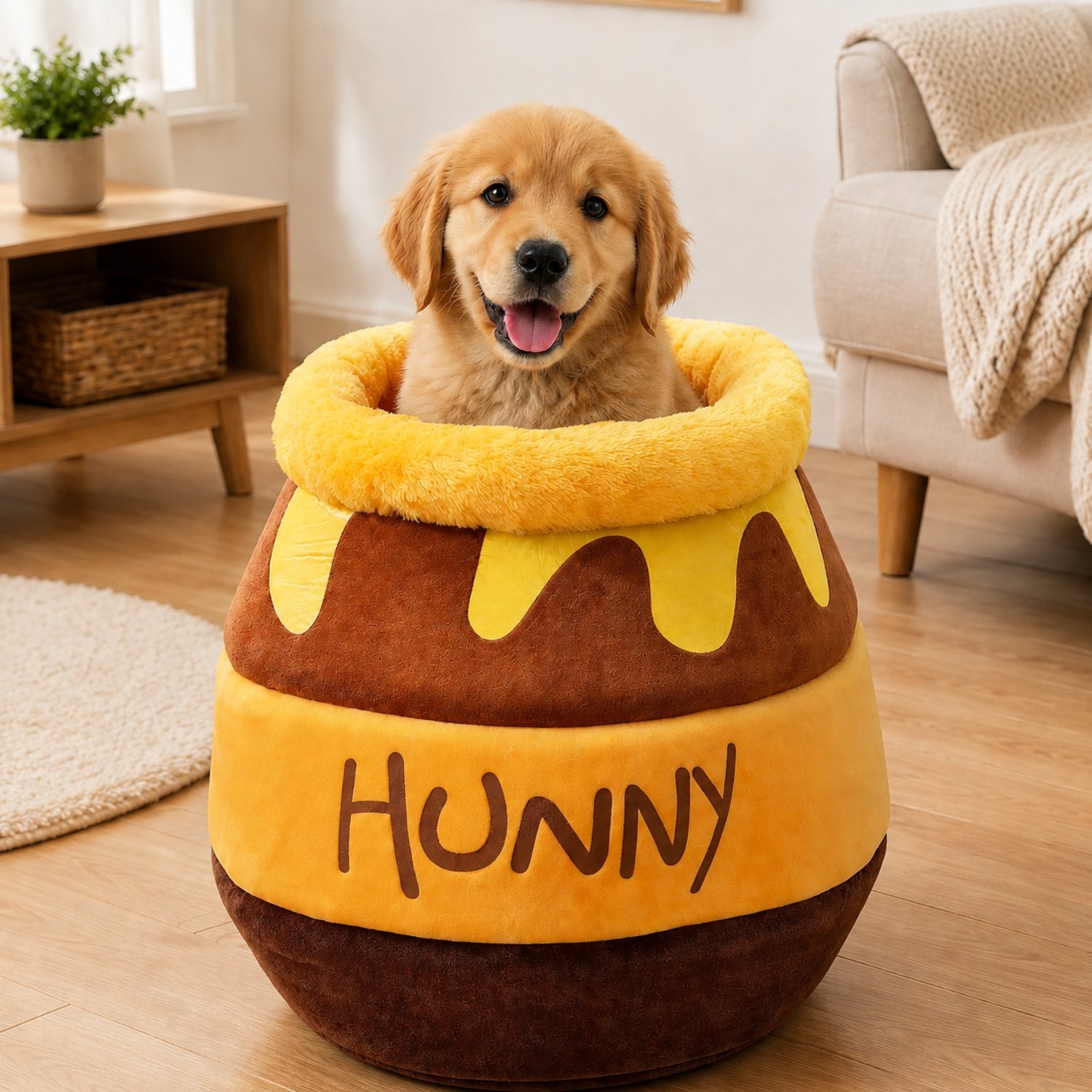 Honey Pot Pet House | Plush Washable Bed for Cats & Small Dogs