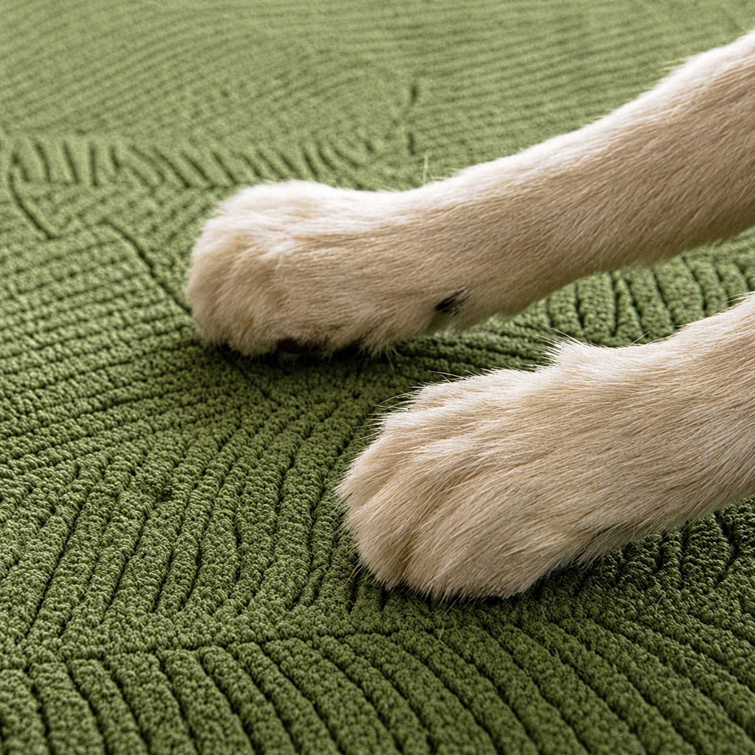 Modern Leaf Jacquard Sofa Cover | Waterproof Stretch Full Wrap | Anti-Scratch Protector | Woofing Deals