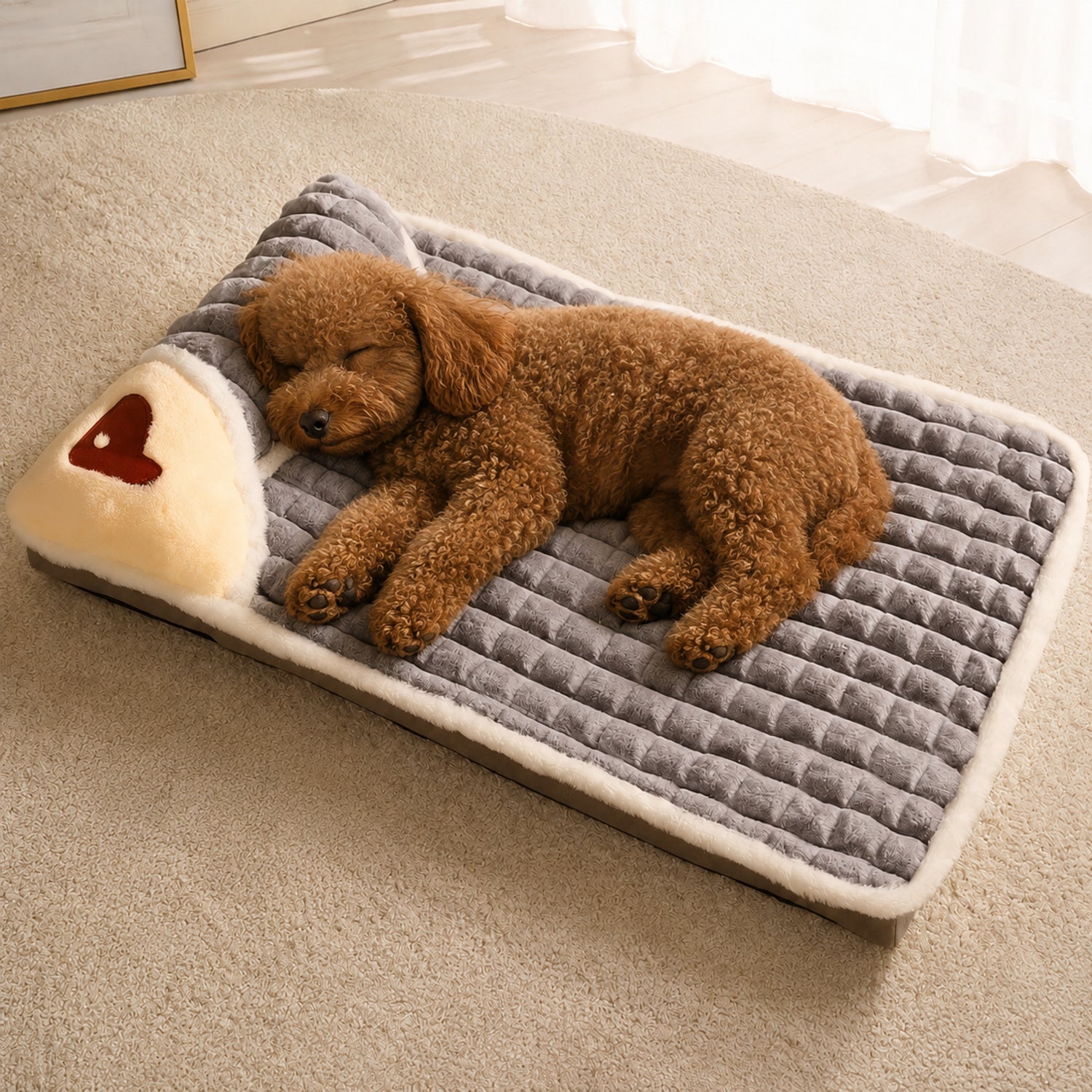 All-Season Bolster Pet Mat | Thick Foam Bed | Washable Cover for Dogs & Cats