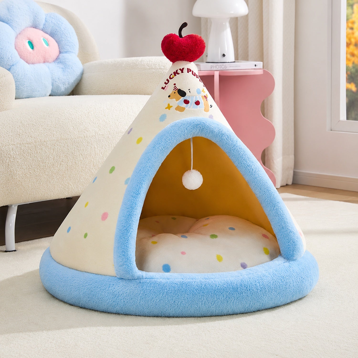 Teepee Pet Bed | Enclosed Tent | Warm Washable | Hideaway for Cats & Small Dogs