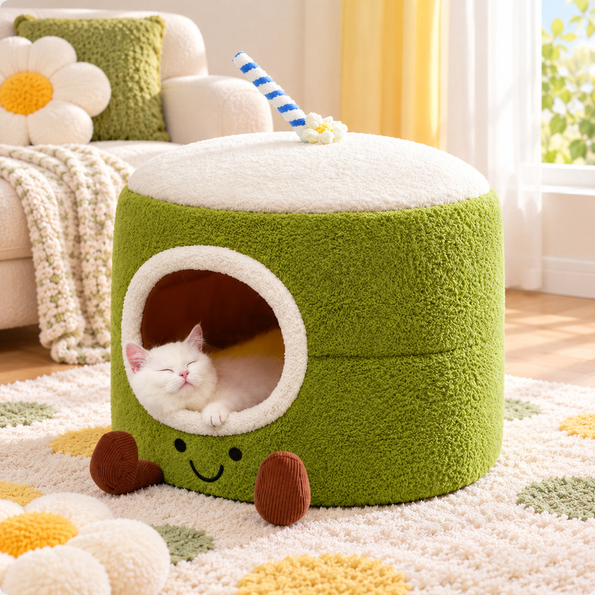 Dog Bed & Cat Bed | Fruit-Shaped Cave with Soft Padded Interior