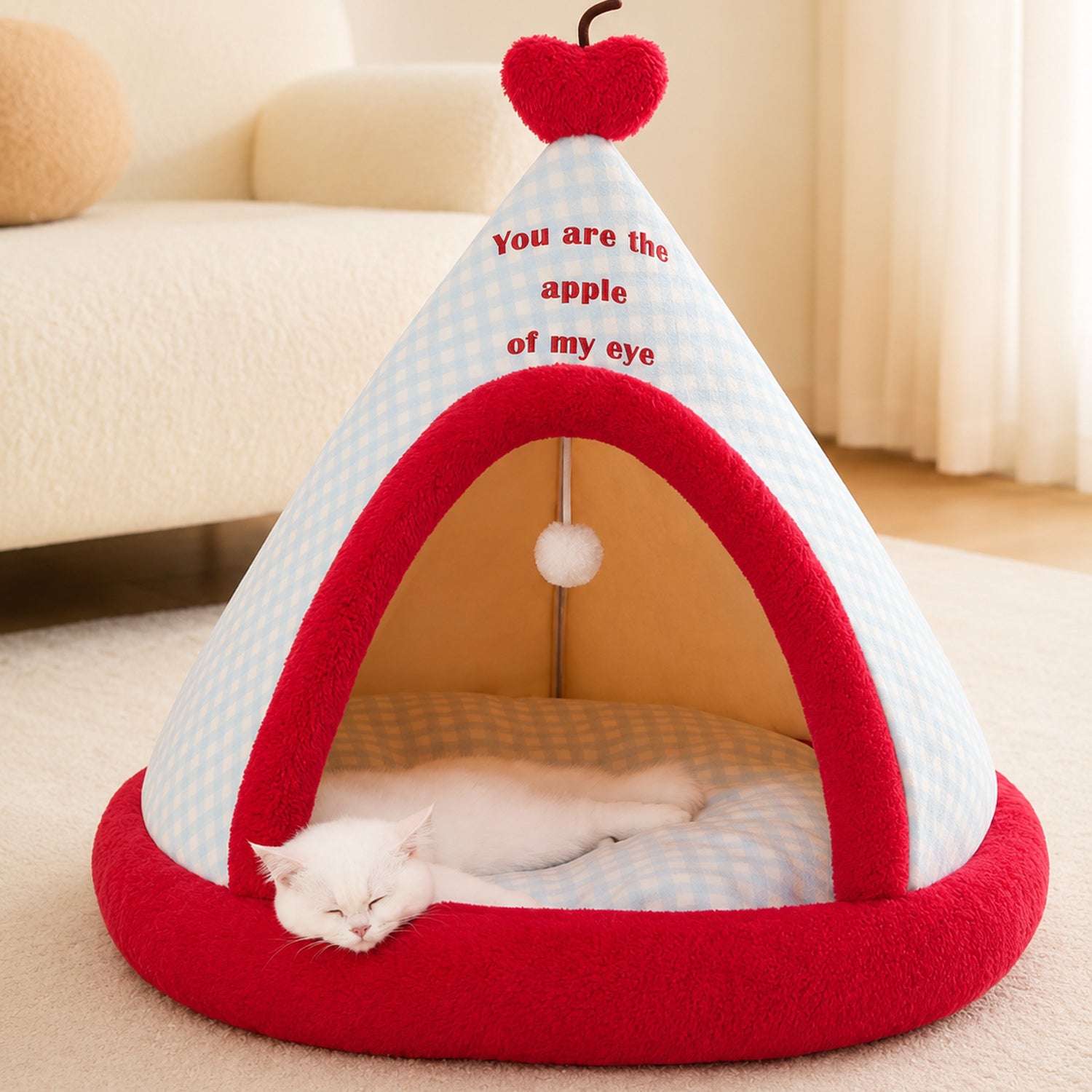Teepee Pet Bed | Enclosed Tent | Warm Washable | Hideaway for Cats & Small Dogs