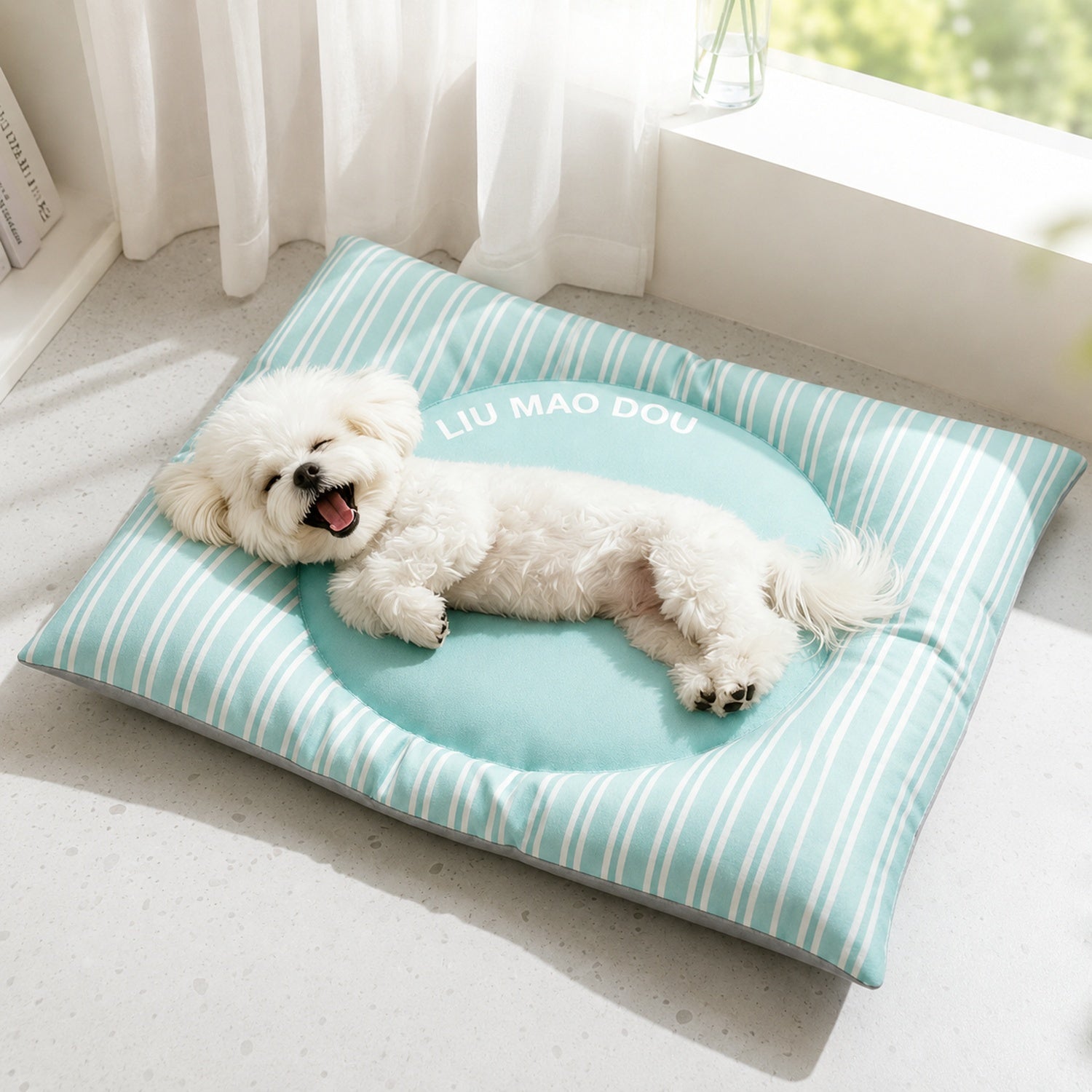 Striped Waterproof Pet Mat | Non-Slip Scratch-Resistant | Dog & Cat Bed