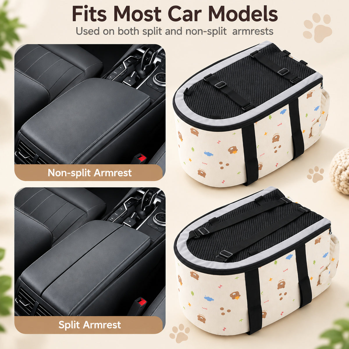Dog Car Seat & Cat Carrier | Bear Buddy | Washable Corduroy Cover
