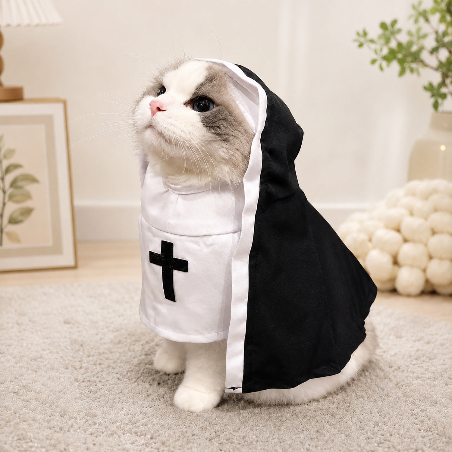 Little Nun Pet Costume | Halloween Outfit for Dogs & Cats