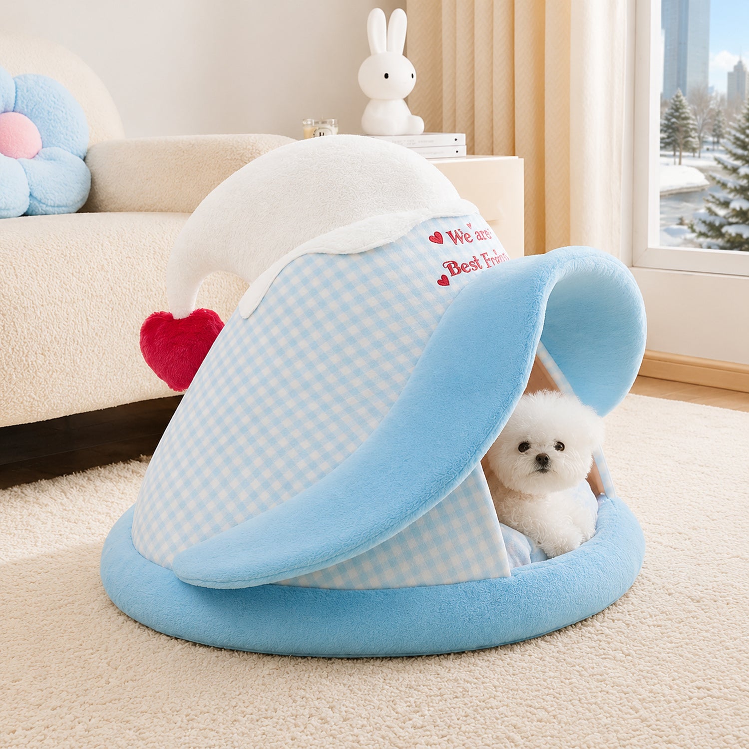 Witch Hat Pet House | Warm Enclosed Bed | Non-Slip Hideaway for Cats & Small Dogs