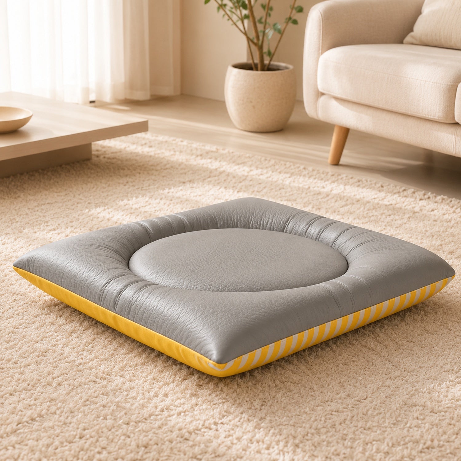 Striped Waterproof Pet Mat | Non-Slip Scratch-Resistant | Dog & Cat Bed