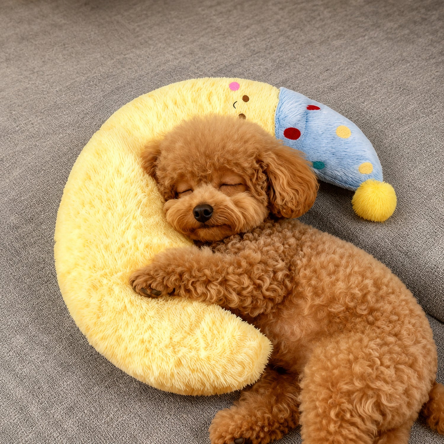 Crescent Moon Pet Pillow | Soft Plush Neck Support | All-Season Washable Dog & Cat Sleeping Pillow