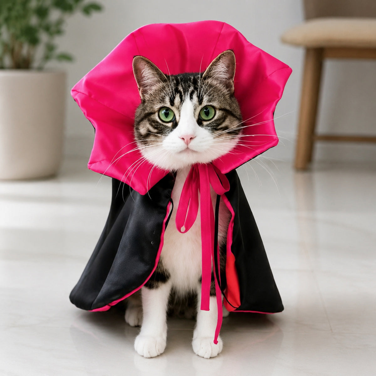 Vampire Cape Pet Costume | Adjustable Halloween Outfit for Dogs & Cats
