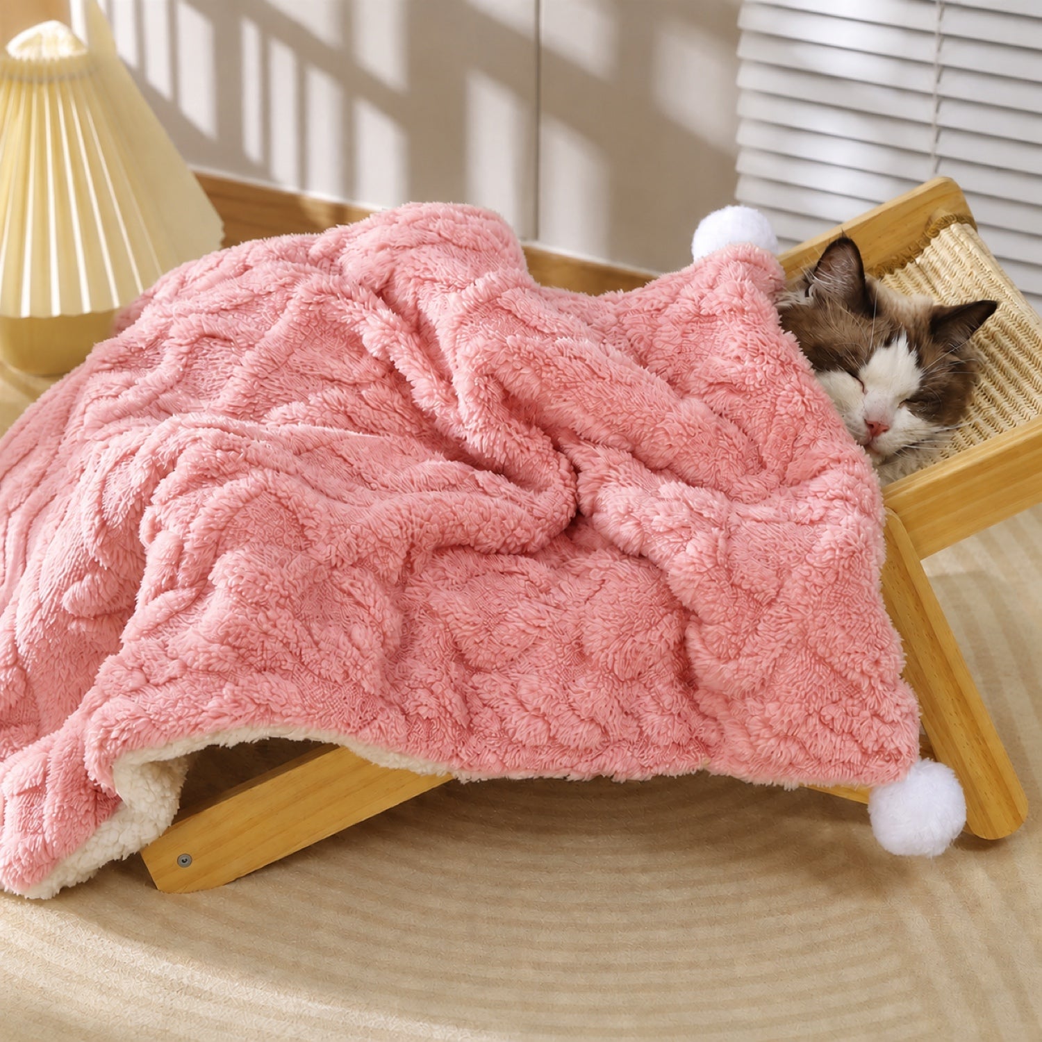 Reversible Plush Pet Blanket | Warm Washable Winter Mat for Dogs & Cats
