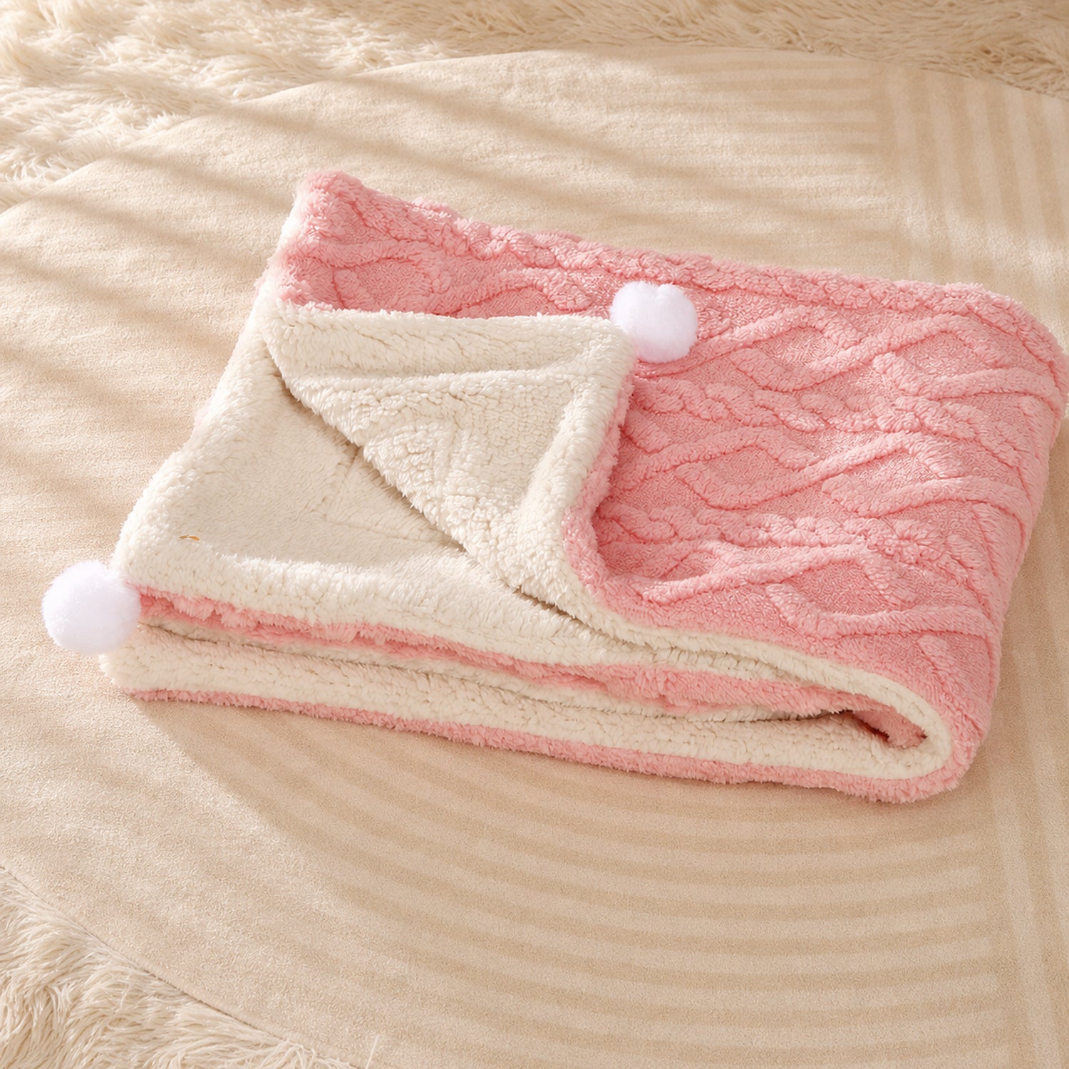 Reversible Plush Pet Blanket | Warm Washable Winter Mat for Dogs & Cats