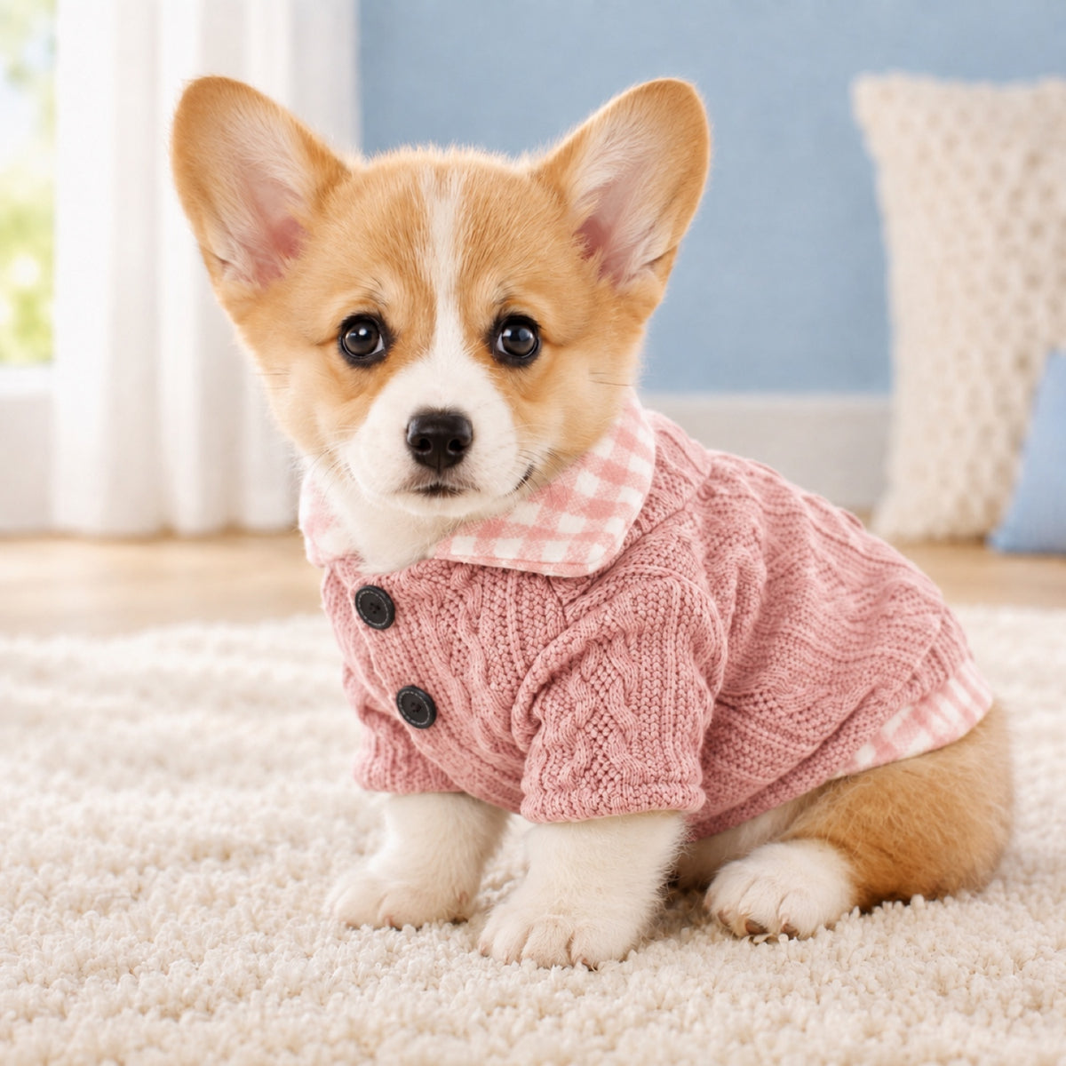 Cosy Check Jumper for Dogs & Cats | Soft Lining | Autumn & Winter