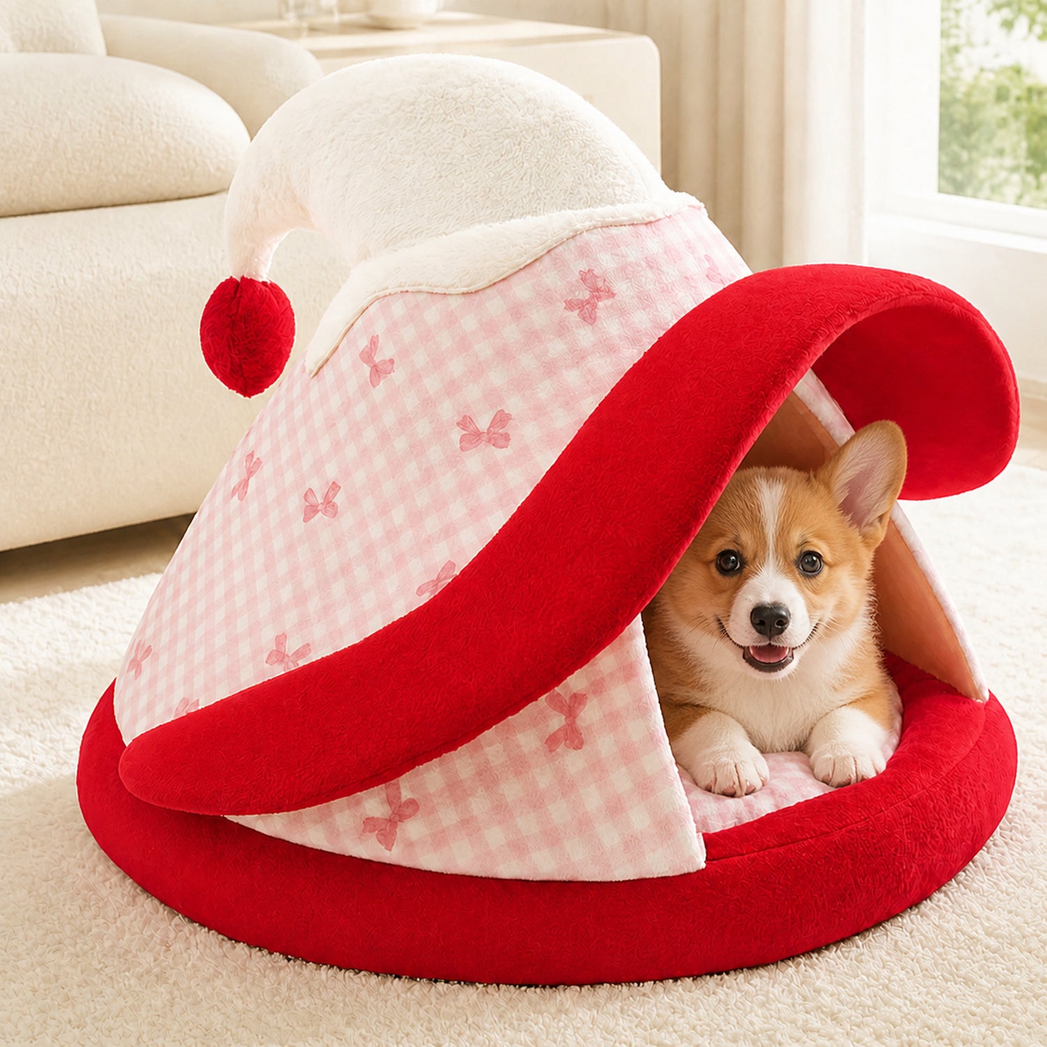 Witch Hat Pet House | Warm Enclosed Bed | Non-Slip Hideaway for Cats & Small Dogs