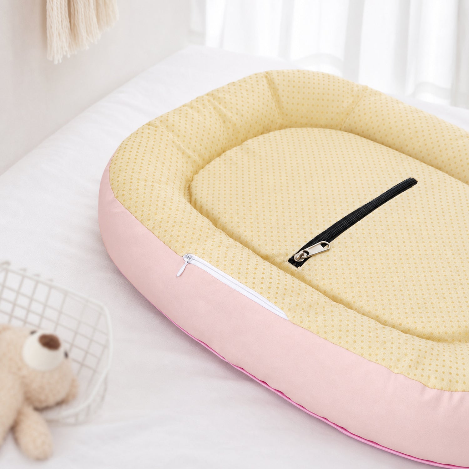 Strawberry Pet Bed | Washable Waterproof Fabric | Supportive Cotton-Filled Sides
