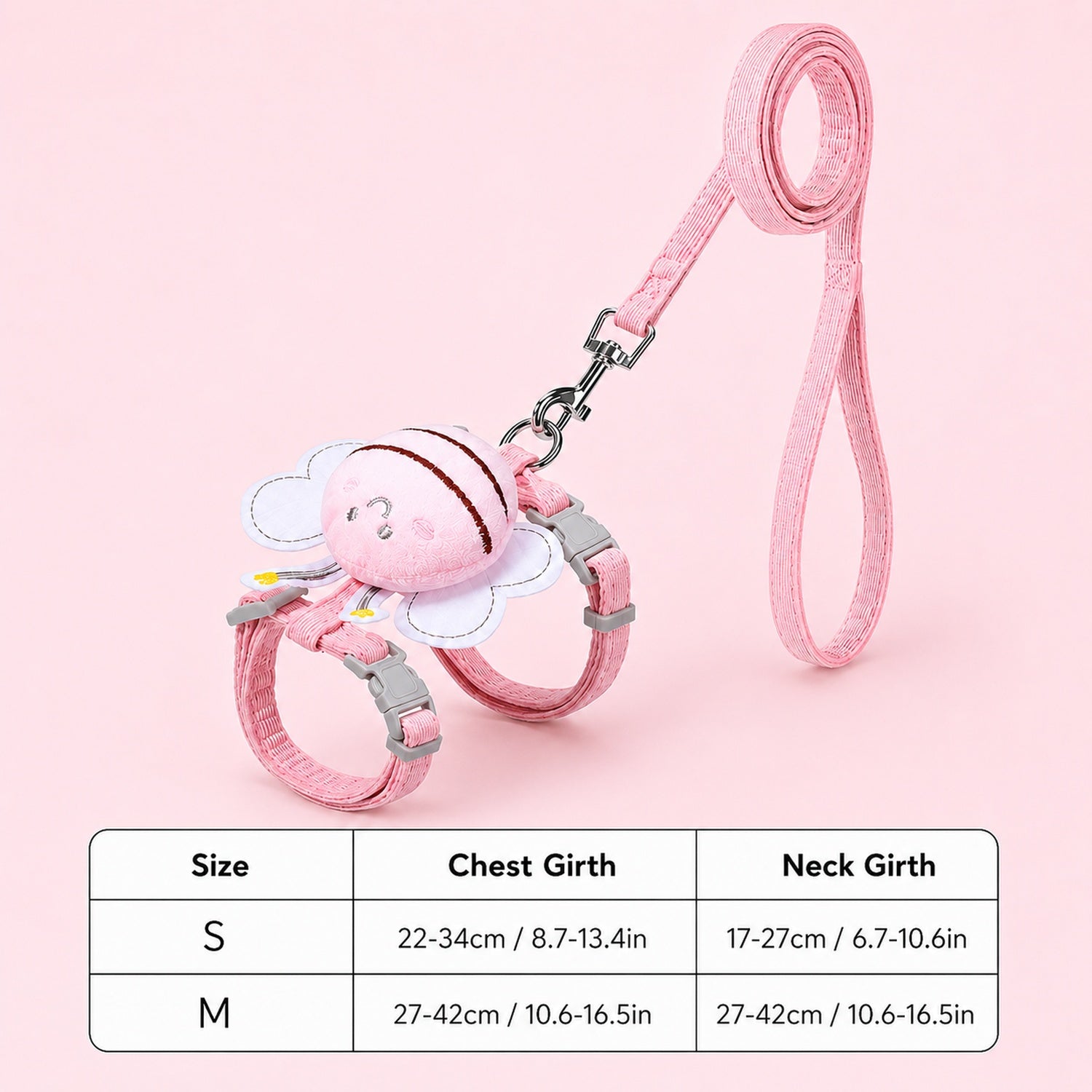 Bee Cat Harness & Lead Set | Adjustable Anti-Escape Fit | Lightweight Walking Set