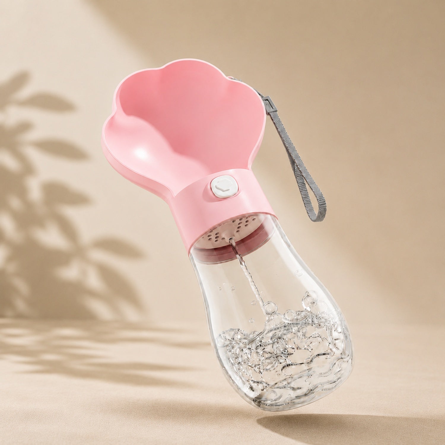 Paw-Shaped Dog Water Bottle | Leak-Resistant Travel Bowl | Water Return Lock