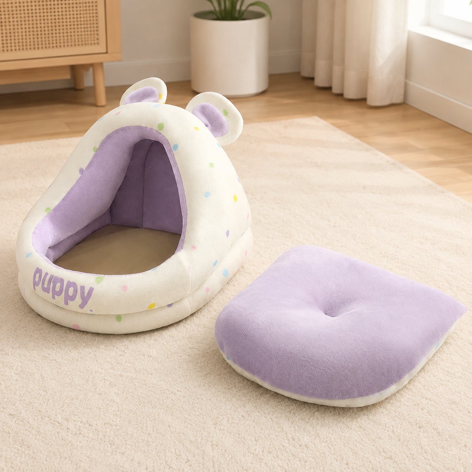 Puppy Pod Pet House | Cosy Bed with Washable Removable Cushion